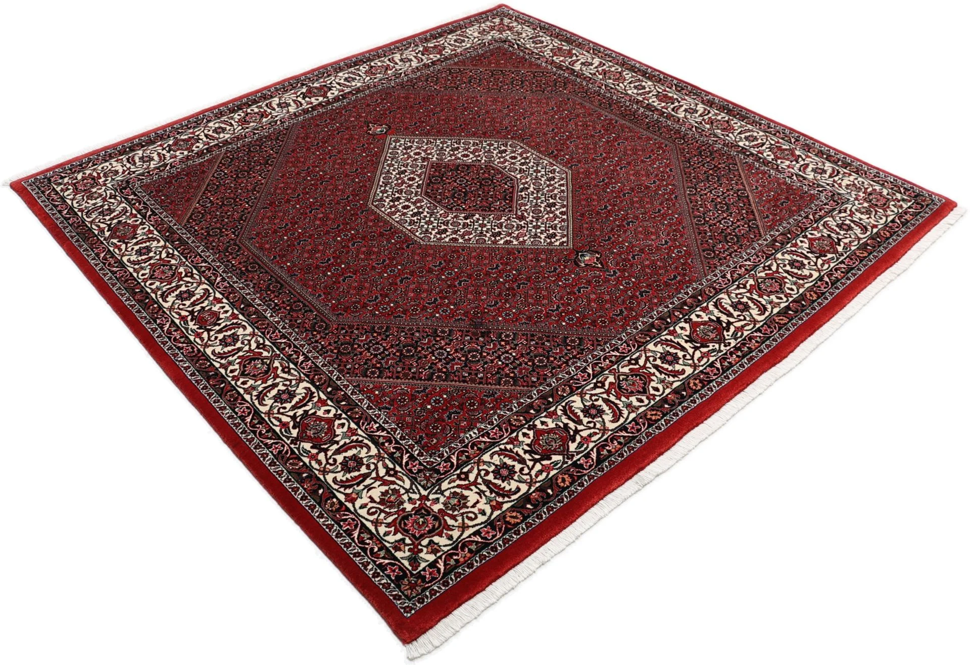 Bijar Persian Rug 204 × 206 cm, Wool & Silk, hand-knotted