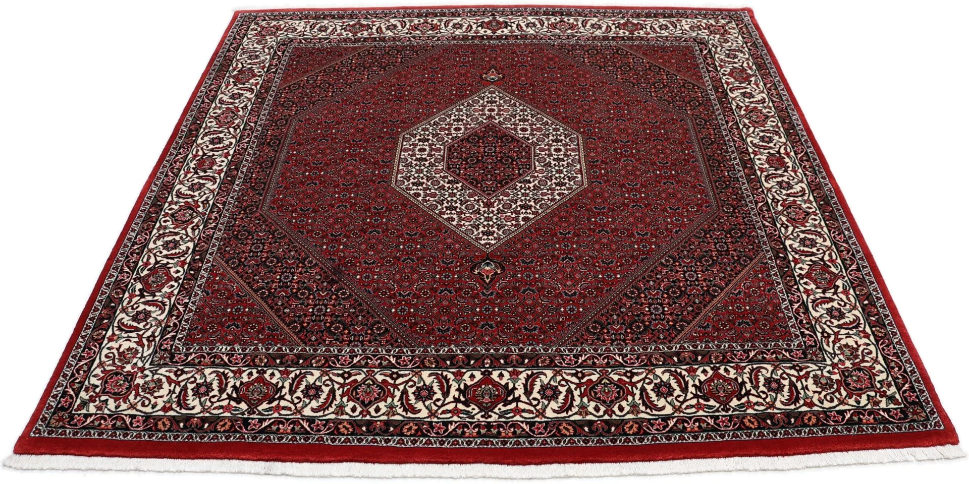 Bijar Persian Rug 204 × 206 cm, Wool & Silk, hand-knotted