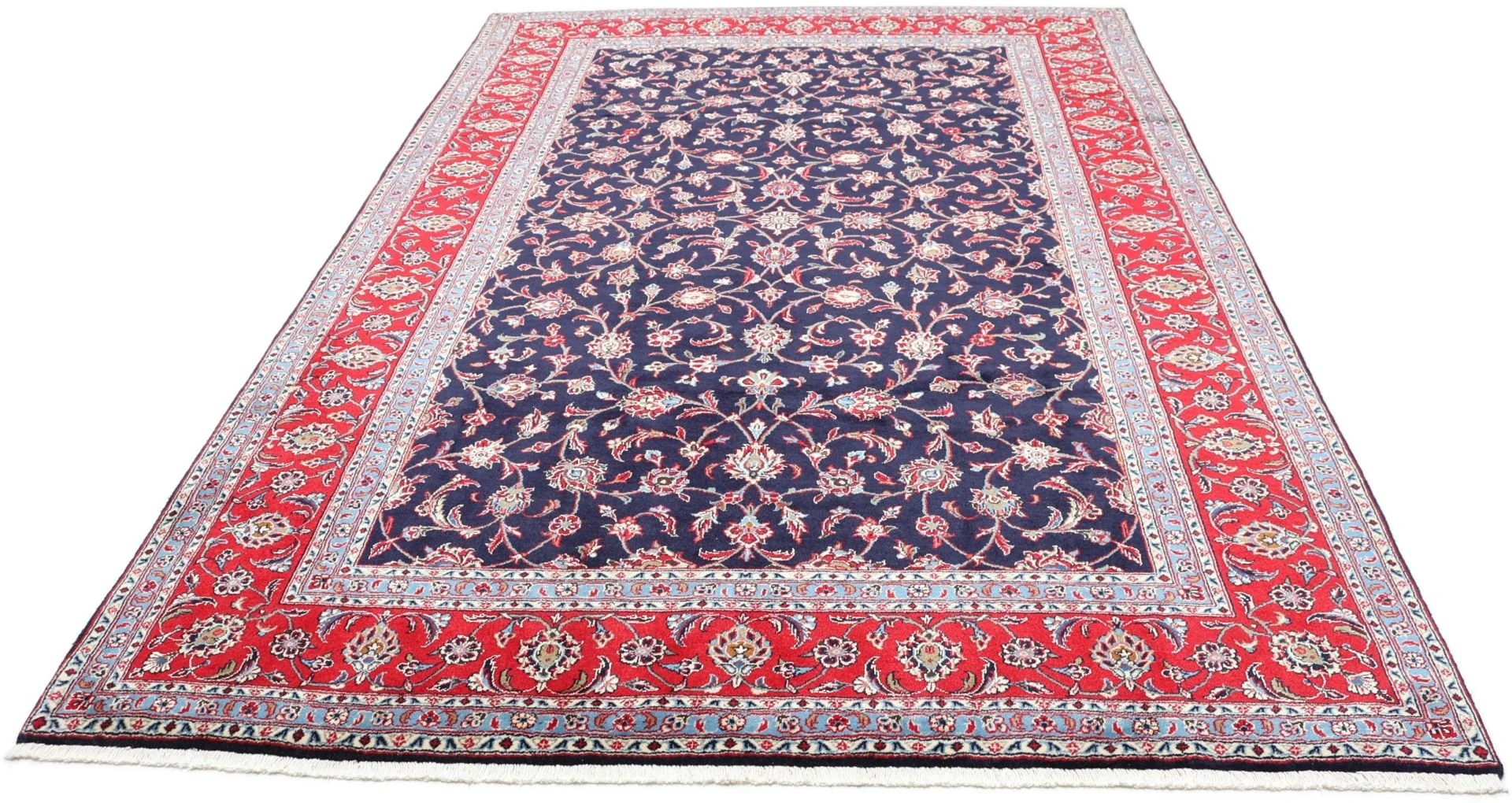 Kashan Persian Rug — hand-knotted, 197 × 299 cm, Wool & Silk