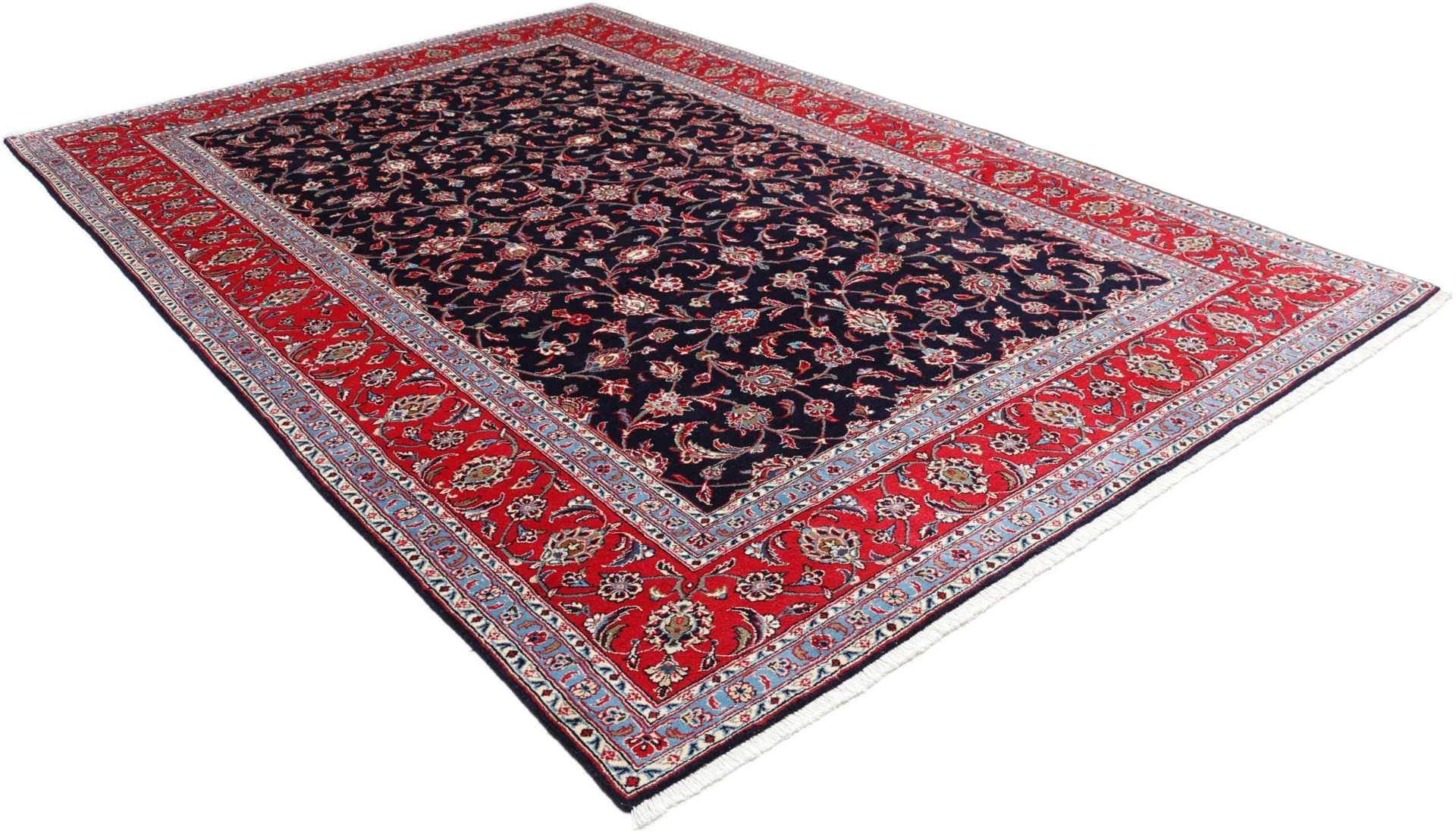 Kashan Persian Rug — hand-knotted, 197 × 299 cm, Wool & Silk