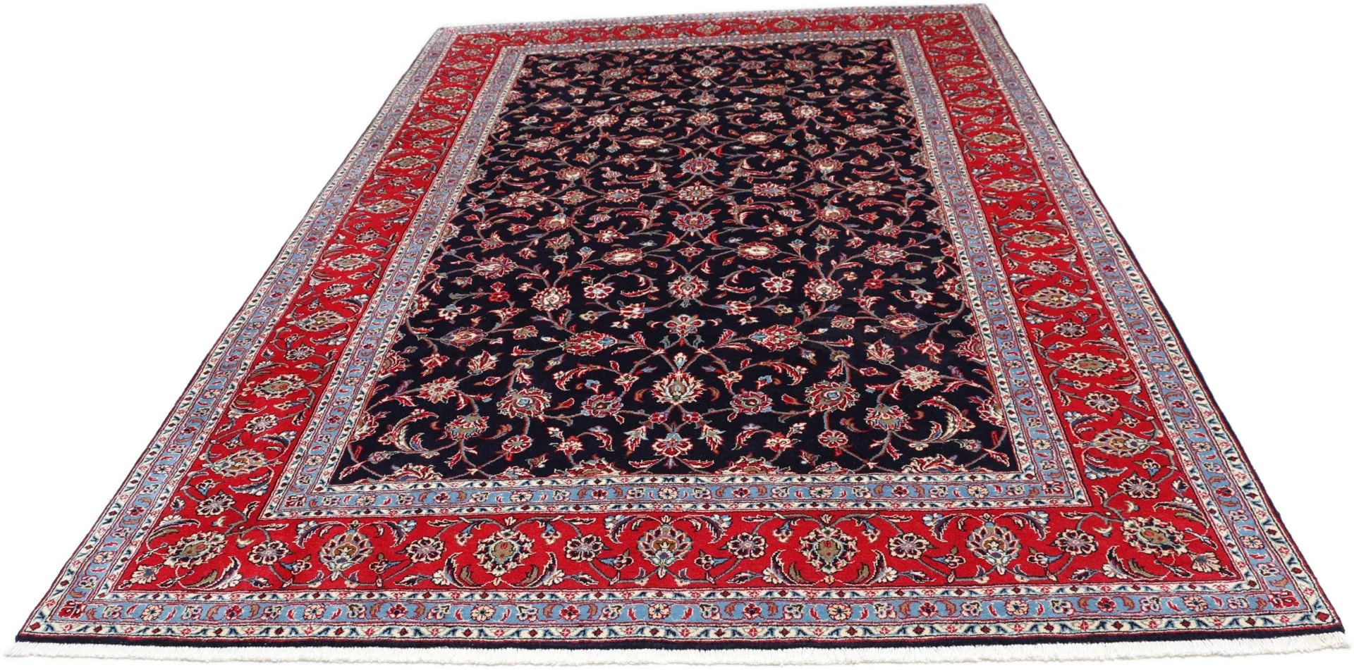 Kashan Persian Rug — hand-knotted, 197 × 299 cm, Wool & Silk