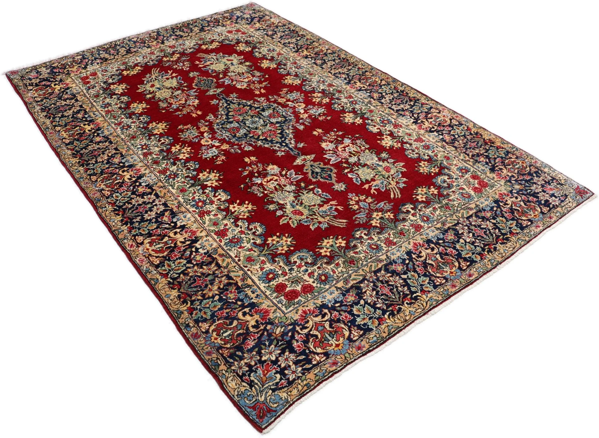 Kerman Persian Rug 148 × 227 cm, Wool, hand-knotted