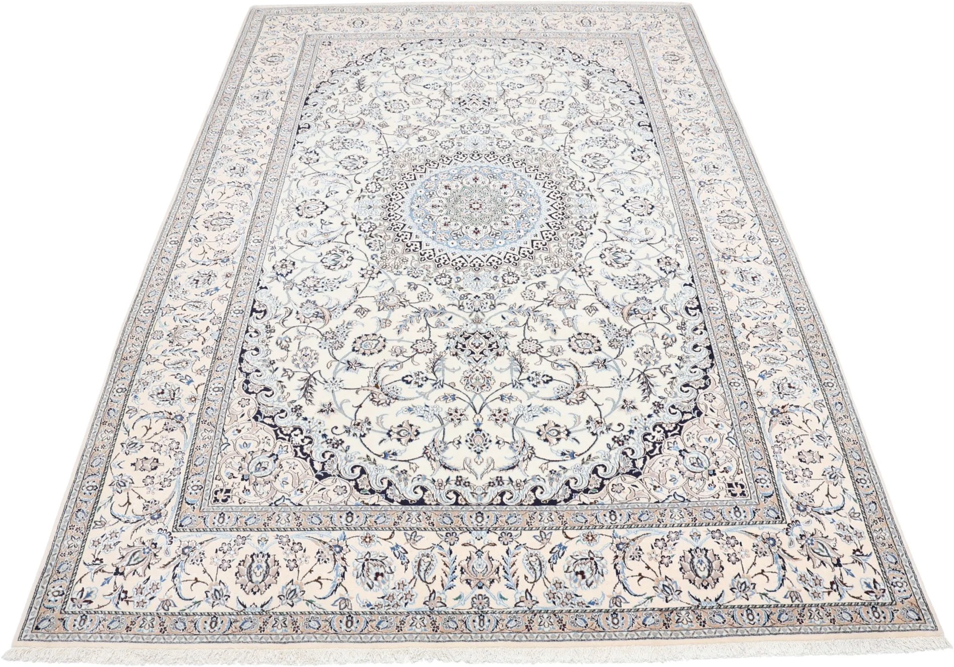 Nain Persian Rug — hand-knotted, 186 × 280 cm, Wool & Silk