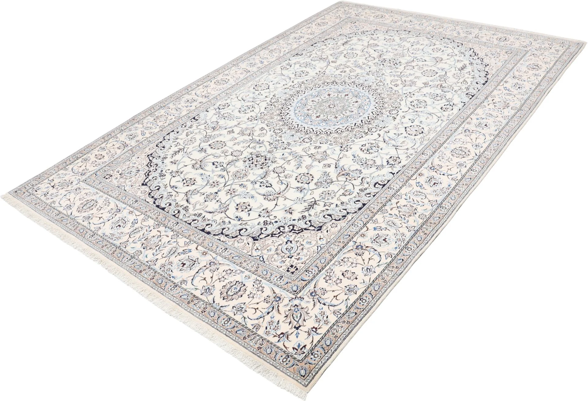 Nain Persian Rug — hand-knotted, 186 × 280 cm, Wool & Silk