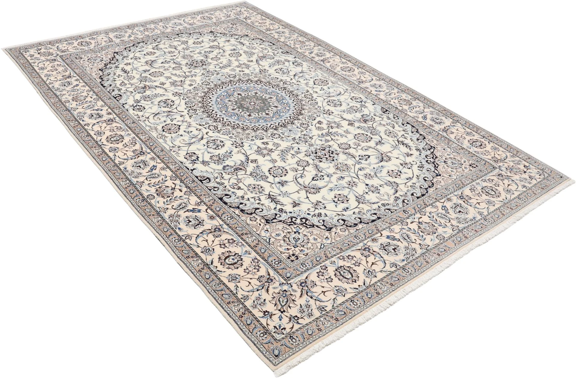 Nain Persian Rug — hand-knotted, 186 × 280 cm, Wool & Silk