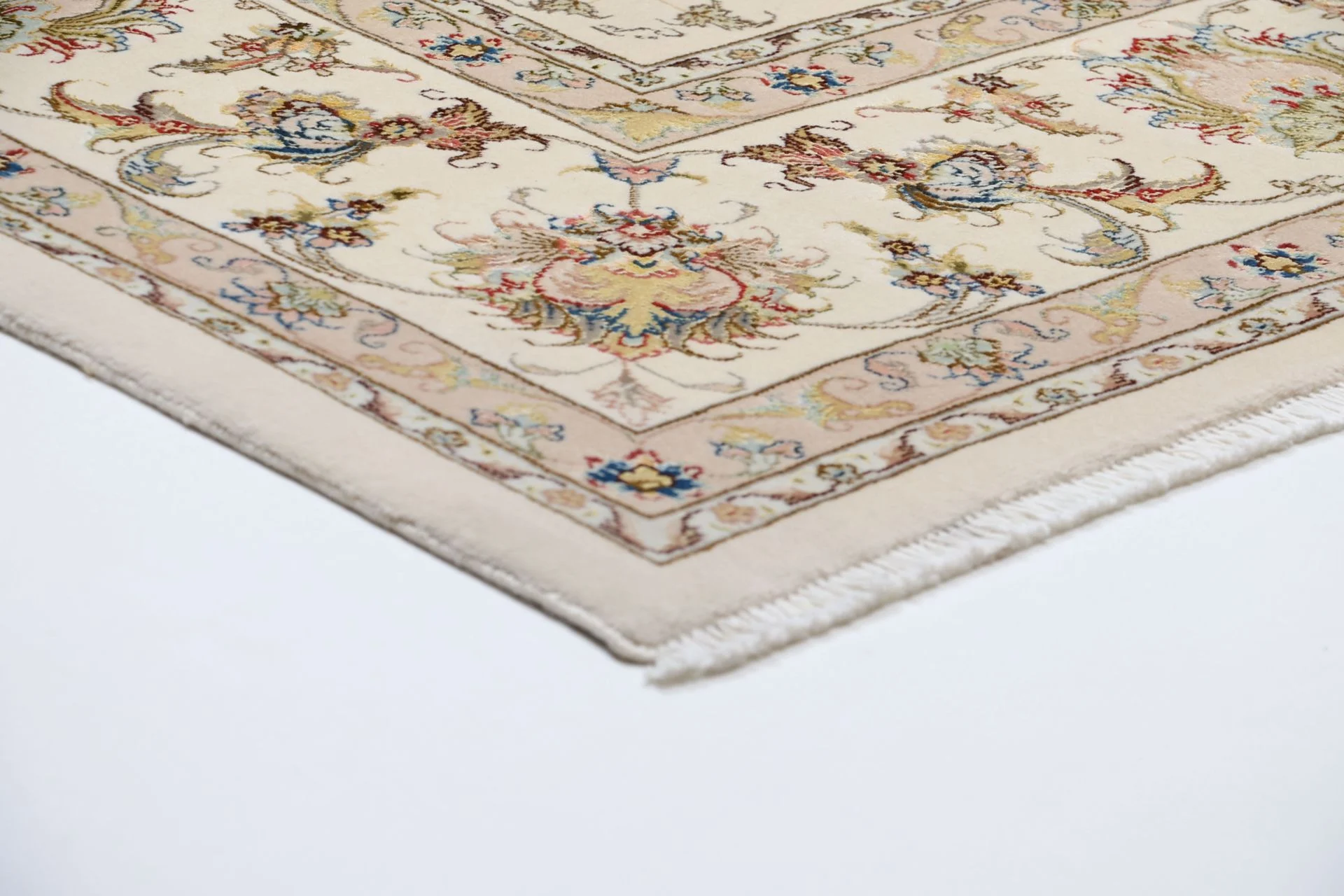 Hand-Knotted Wool & Silk Tabriz Persian Rug, 230 × 285 cm