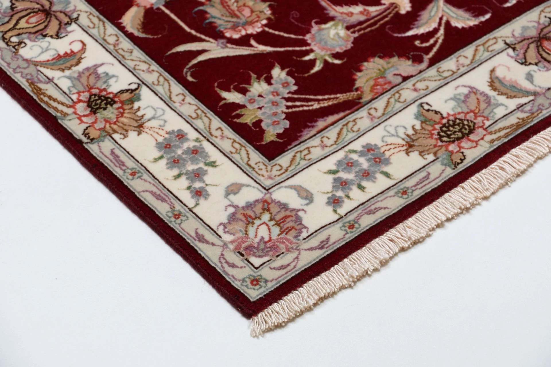 Hand-Knotted Wool & Silk Tabriz Persian Rug, 82 × 328 cm