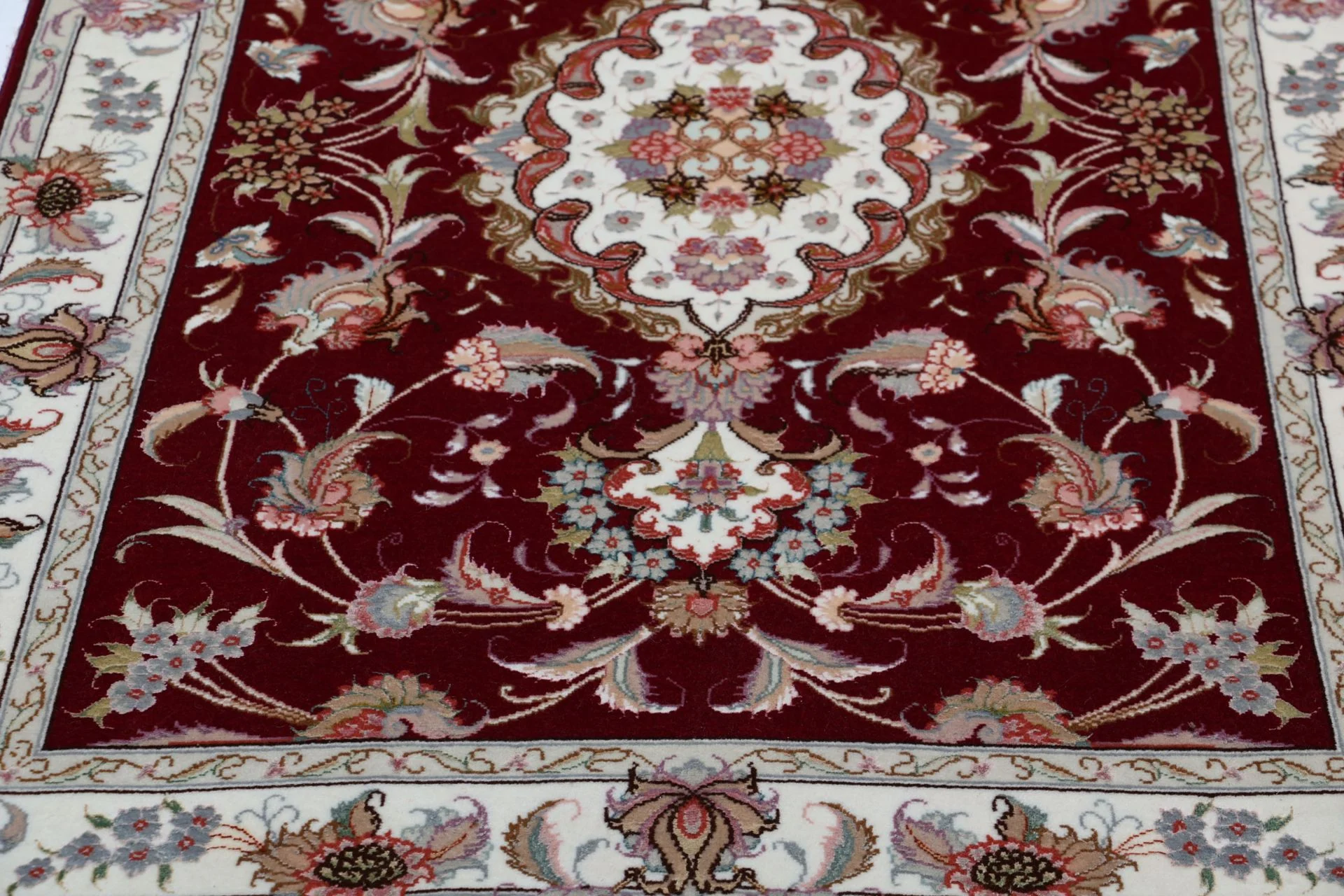 Hand-Knotted Wool & Silk Tabriz Persian Rug, 82 × 328 cm