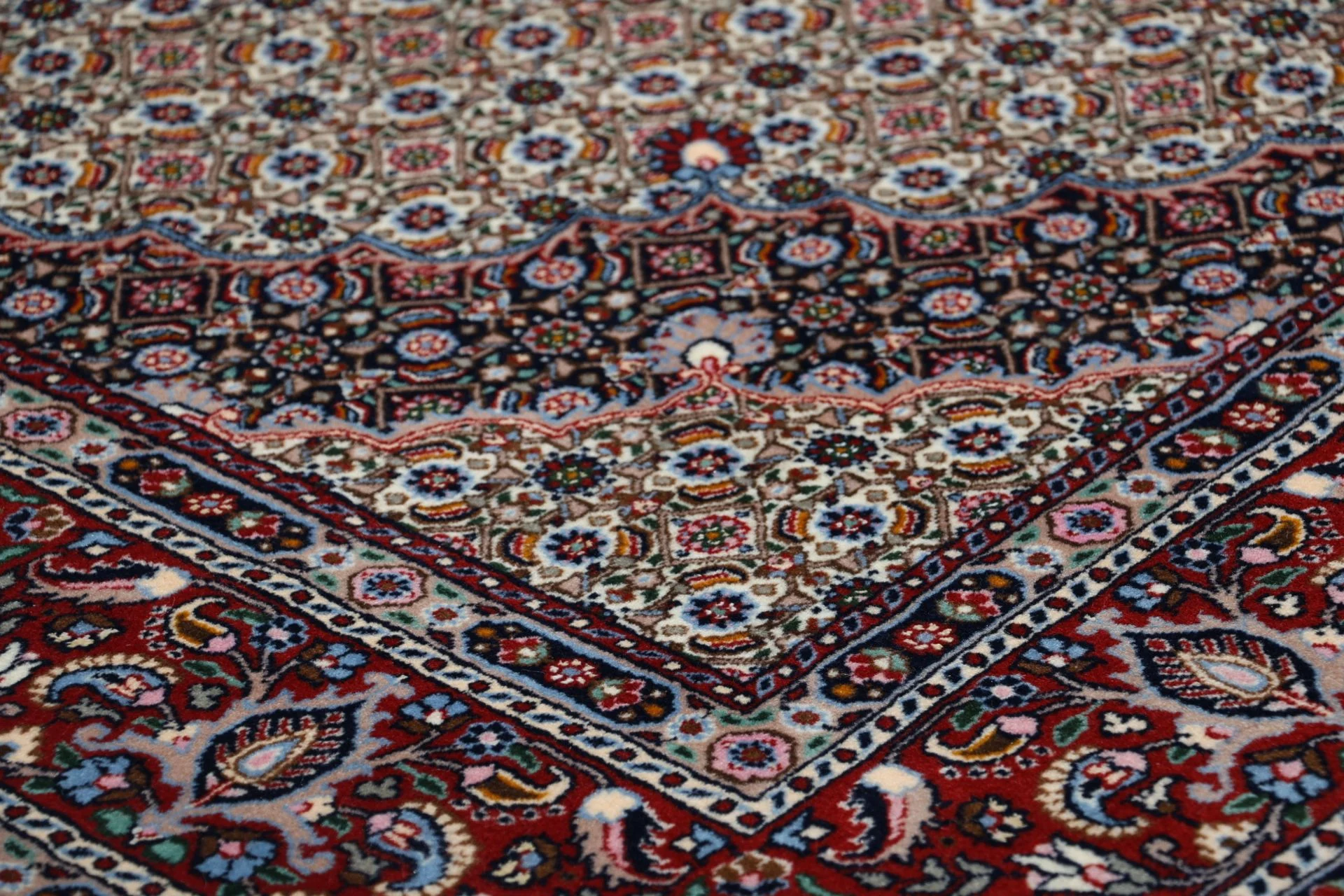 Hand-Knotted Wool & Silk Moud Persian Rug, 170 × 240 cm