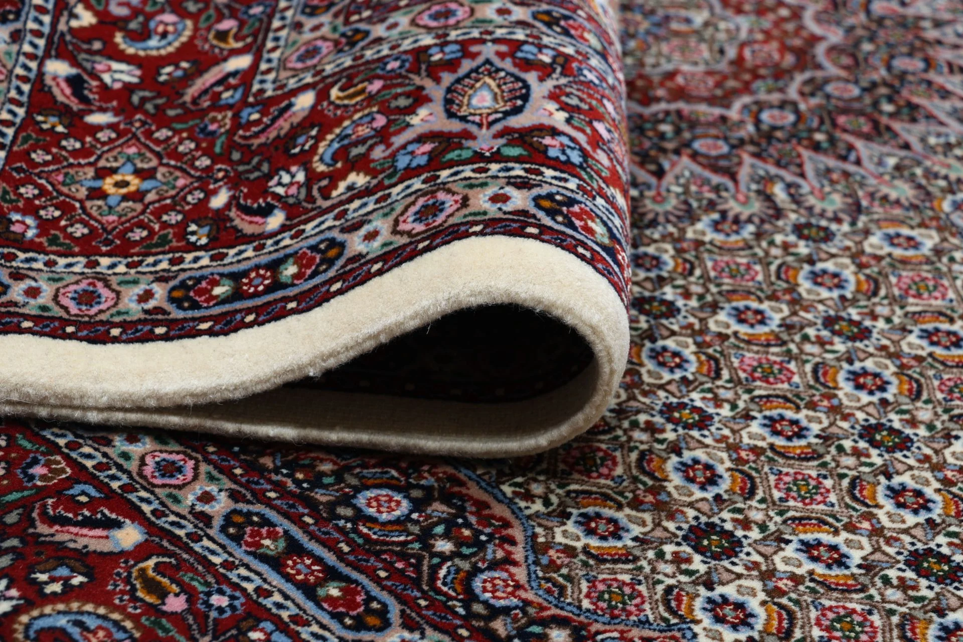 Hand-Knotted Wool & Silk Moud Persian Rug, 170 × 240 cm