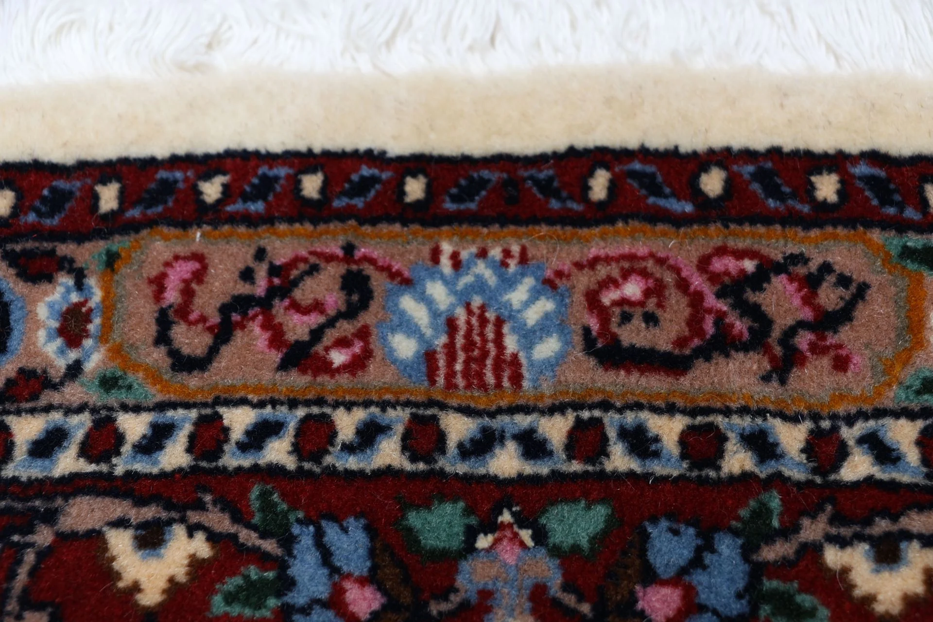 Hand-Knotted Wool & Silk Moud Persian Rug, 170 × 240 cm