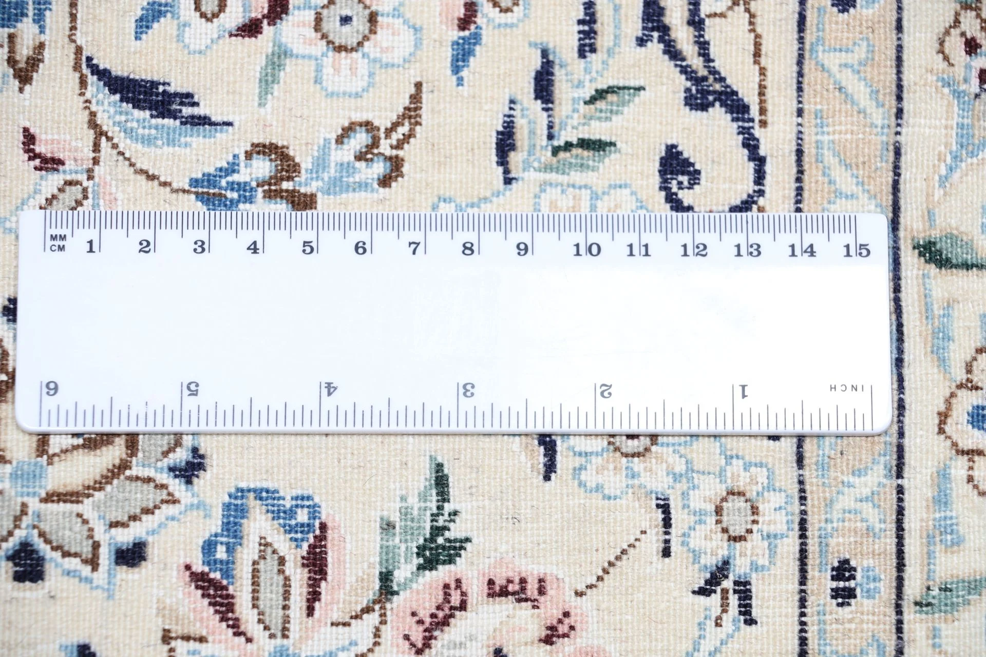 Hand-Knotted Wool & Silk Nain Persian Rug, 205 × 260 cm