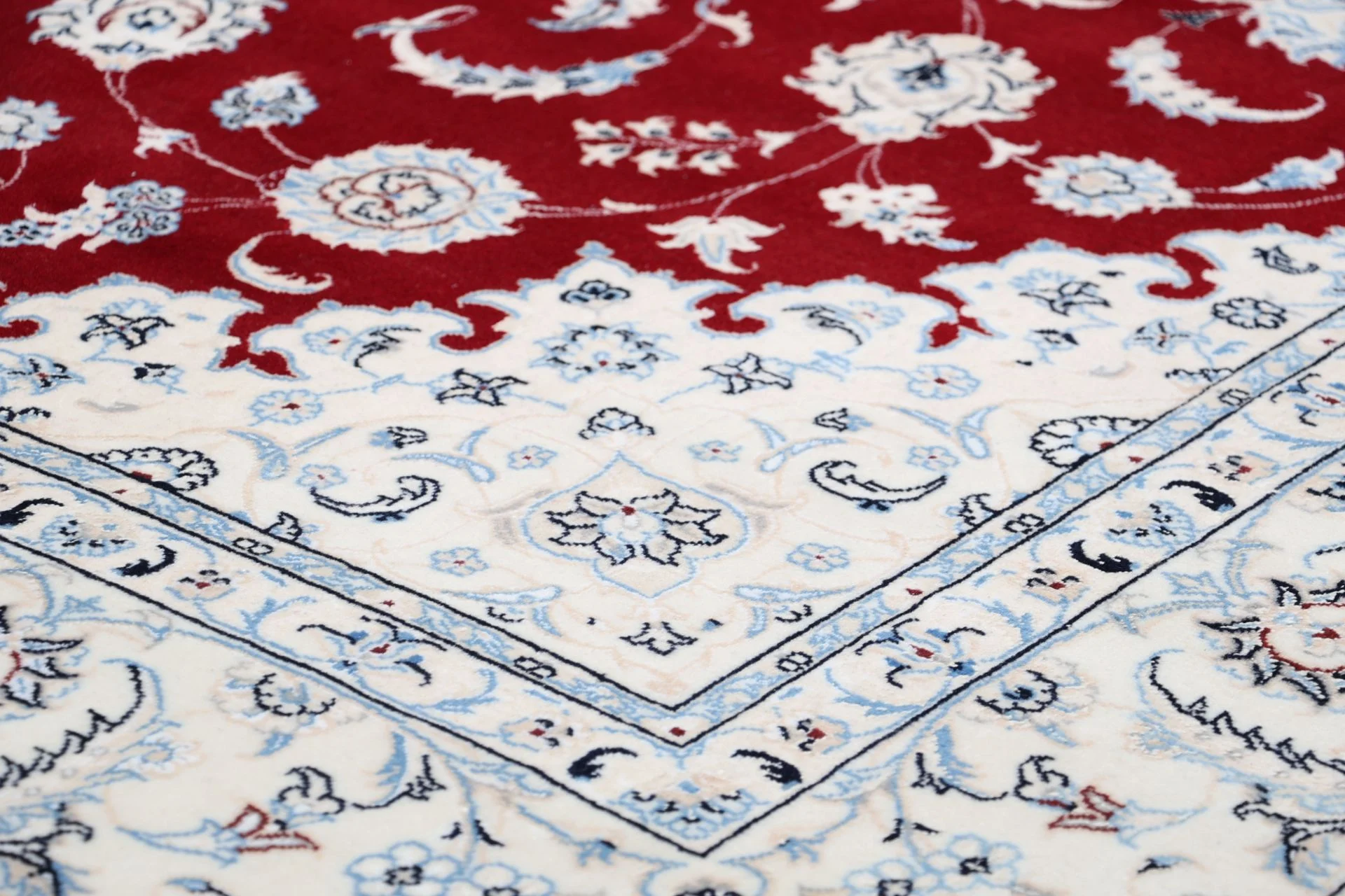 Hand-Knotted Wool & Silk Nain Persian Rug, 200 × 290 cm