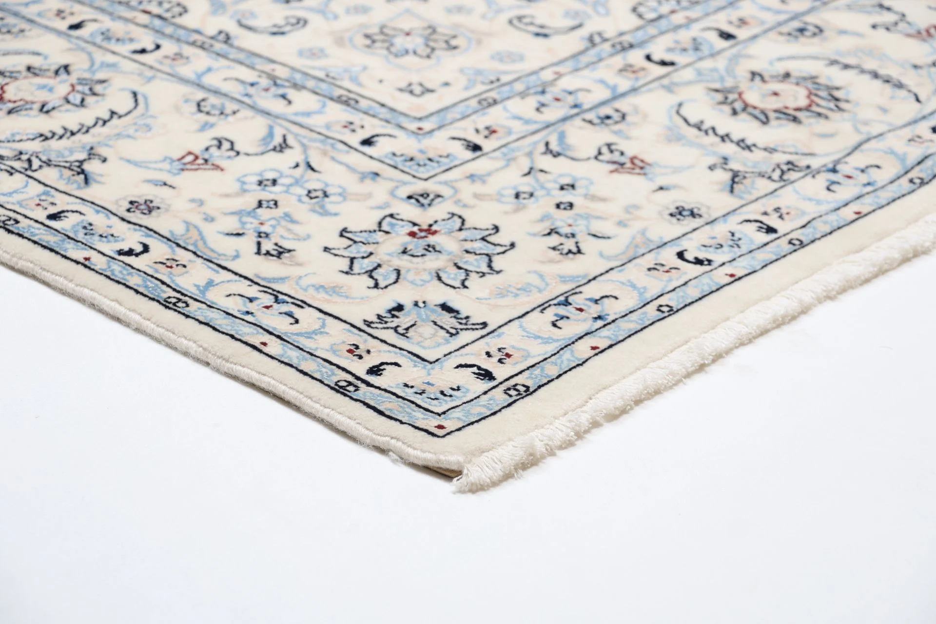 Hand-Knotted Wool & Silk Nain Persian Rug, 200 × 290 cm