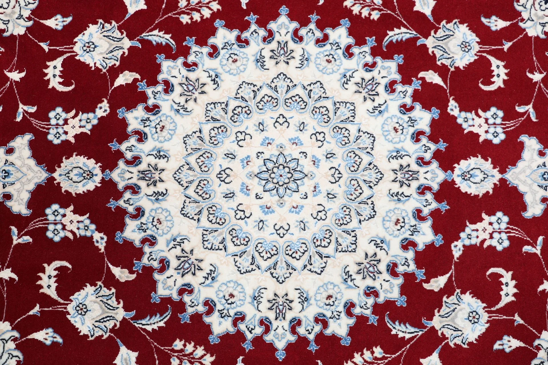 Hand-Knotted Wool & Silk Nain Persian Rug, 200 × 290 cm
