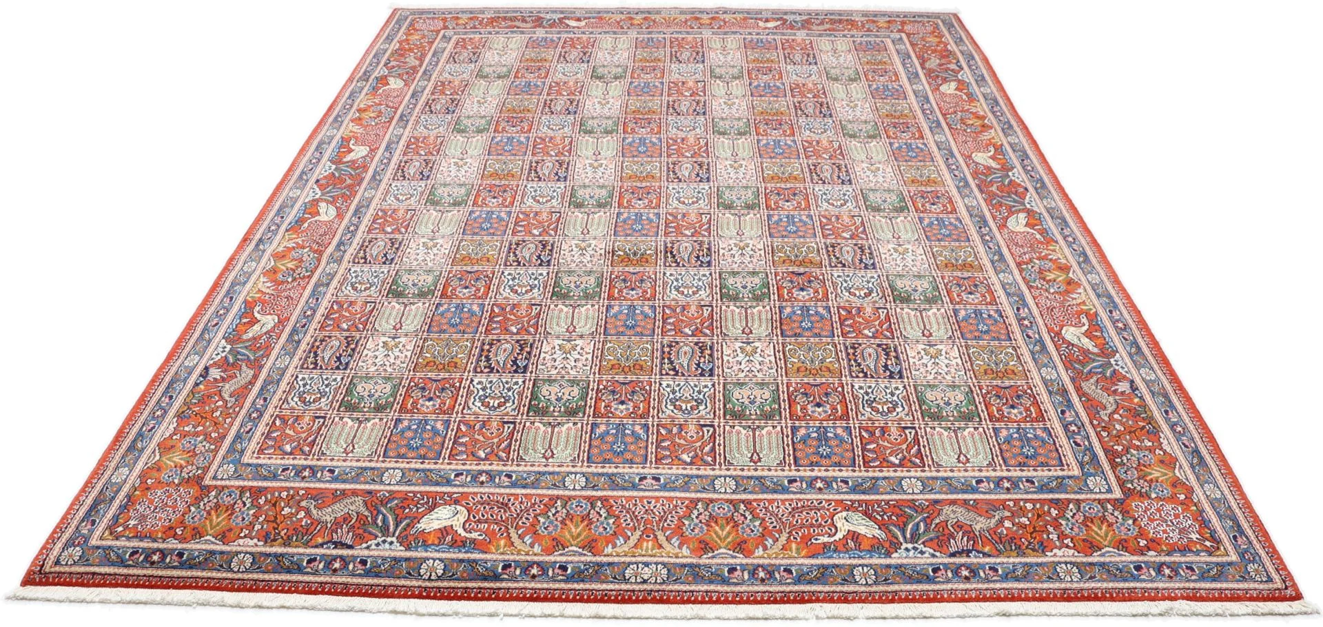 Hand-Knotted Wool Moud Persian Rug, 242 × 350 cm