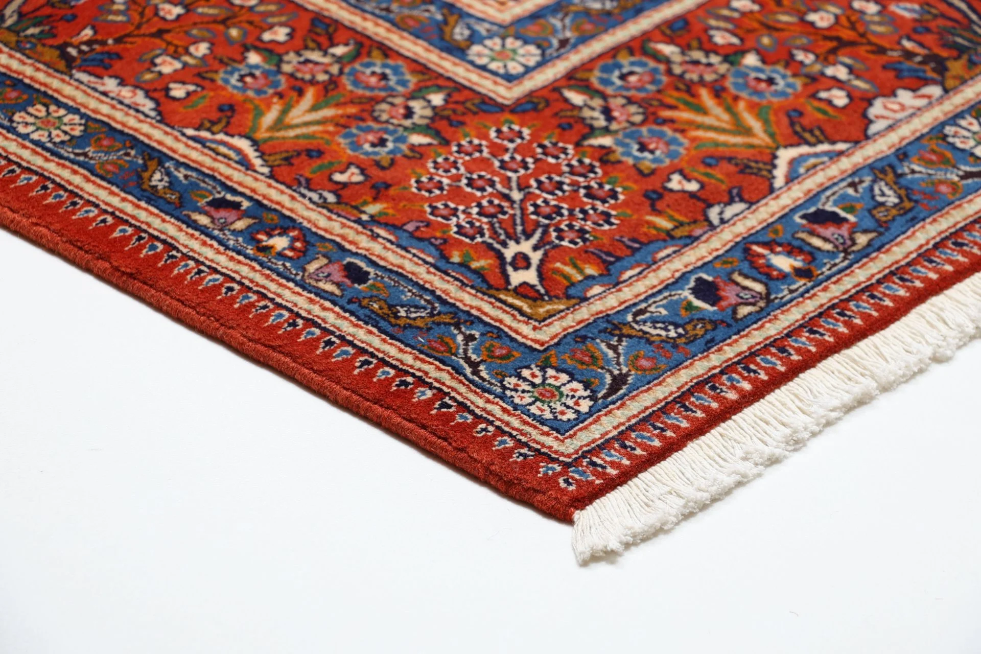 Hand-Knotted Wool Moud Persian Rug, 242 × 350 cm