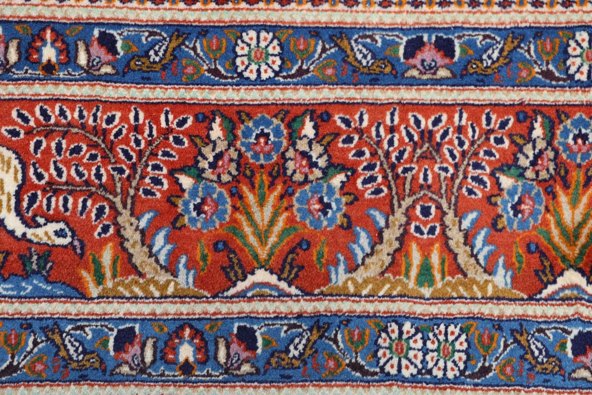 Hand-Knotted Wool Moud Persian Rug, 242 × 350 cm