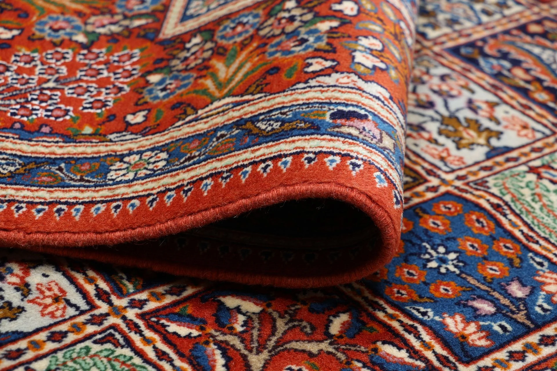Hand-Knotted Wool Moud Persian Rug, 242 × 350 cm