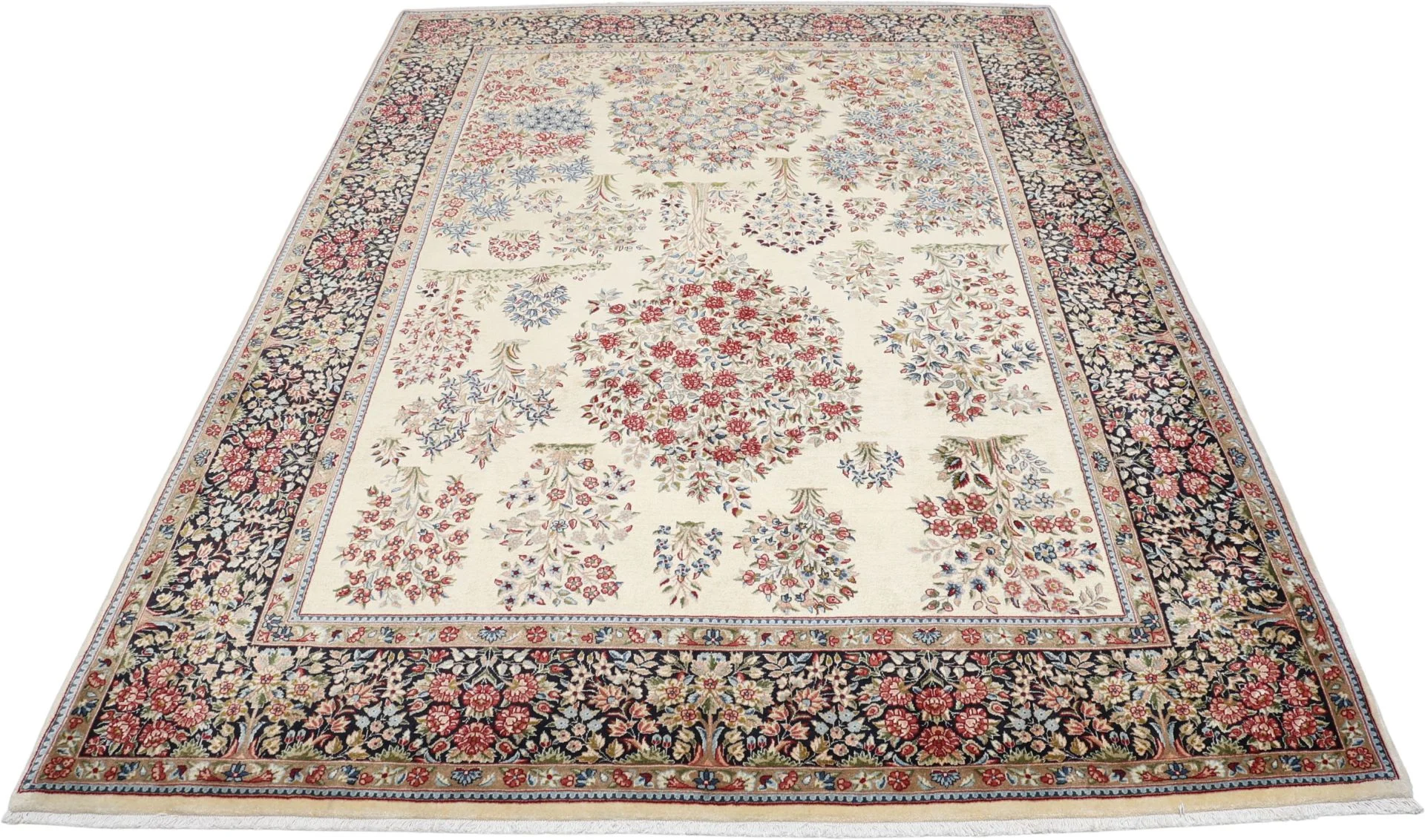 Hand-Knotted Wool Kerman Persian Rug, 218 × 303 cm
