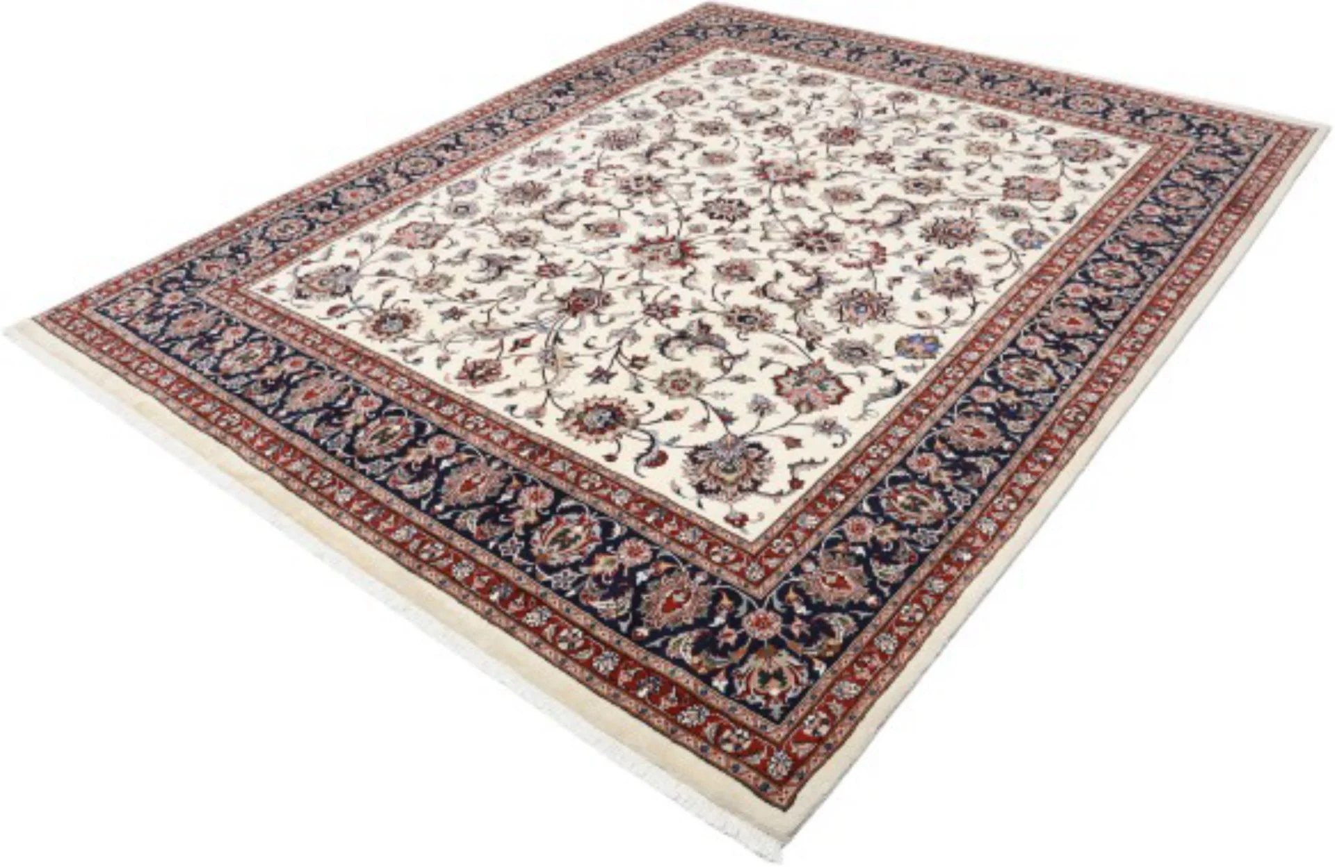 Hand-Knotted Wool & Silk Sarouk Persian Rug, 248 × 302 cm