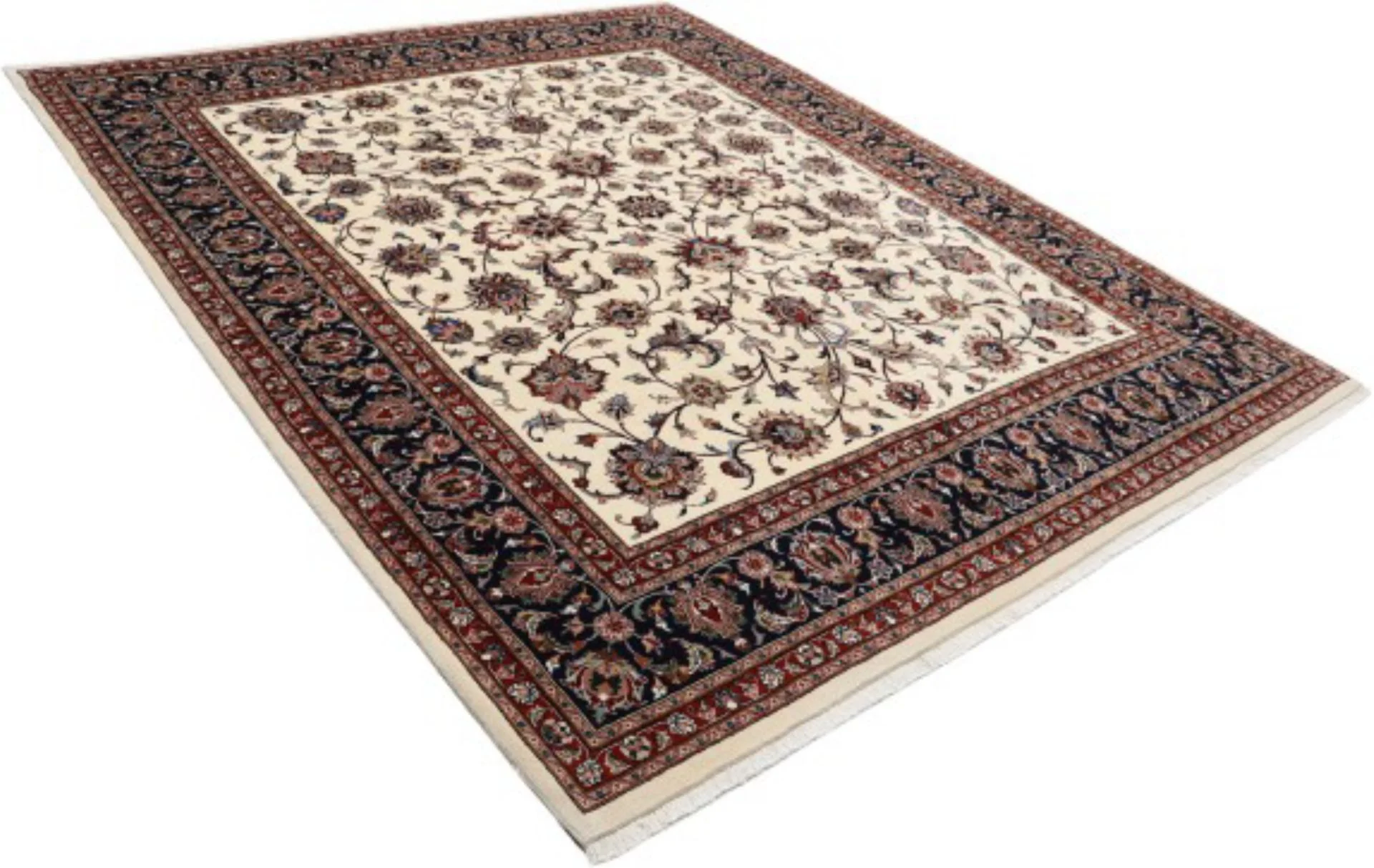 Hand-Knotted Wool & Silk Sarouk Persian Rug, 248 × 302 cm