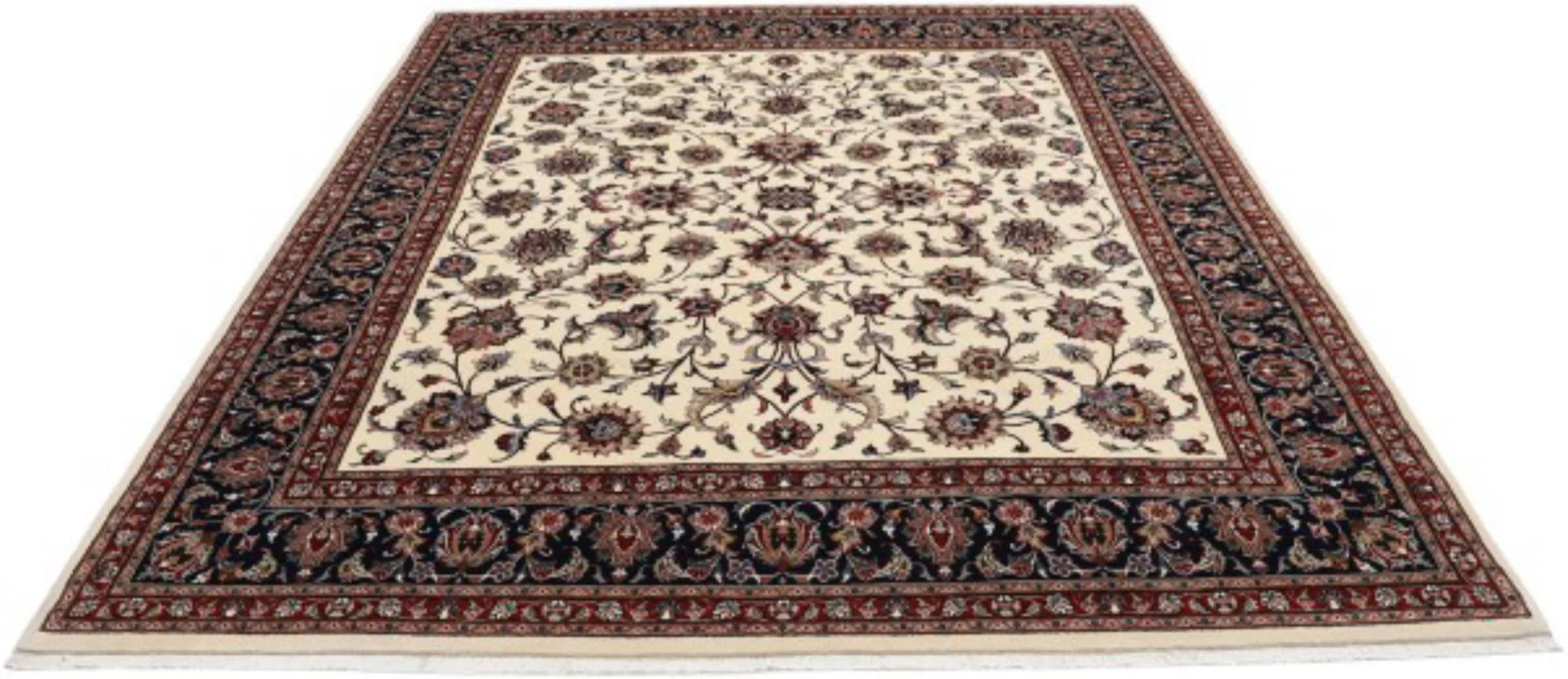 Hand-Knotted Wool & Silk Sarouk Persian Rug, 248 × 302 cm