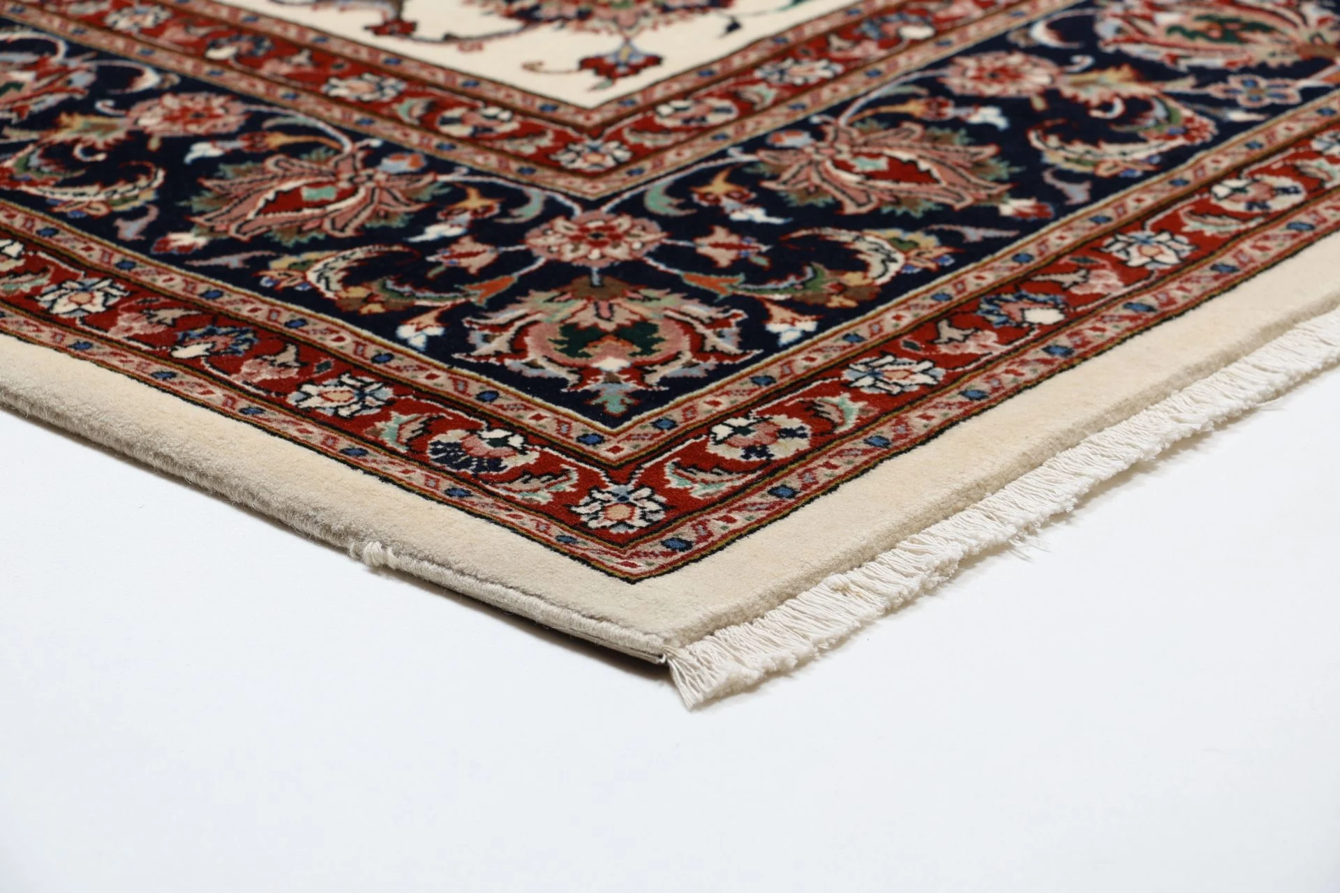Hand-Knotted Wool & Silk Sarouk Persian Rug, 248 × 302 cm