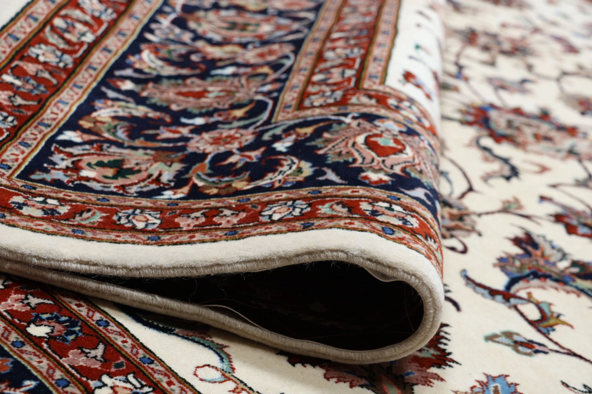 Hand-Knotted Wool & Silk Sarouk Persian Rug, 248 × 302 cm