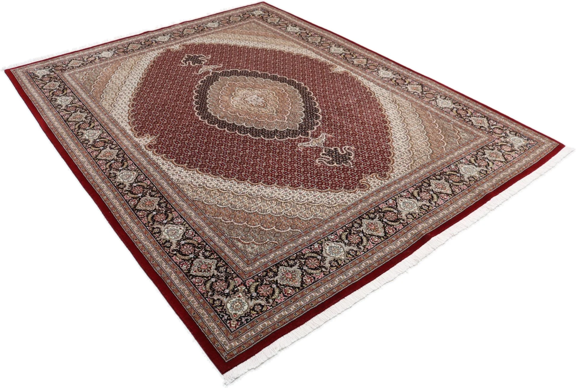 Tabriz Persian Rug 205 × 261 cm, Wool & Silk, hand-knotted