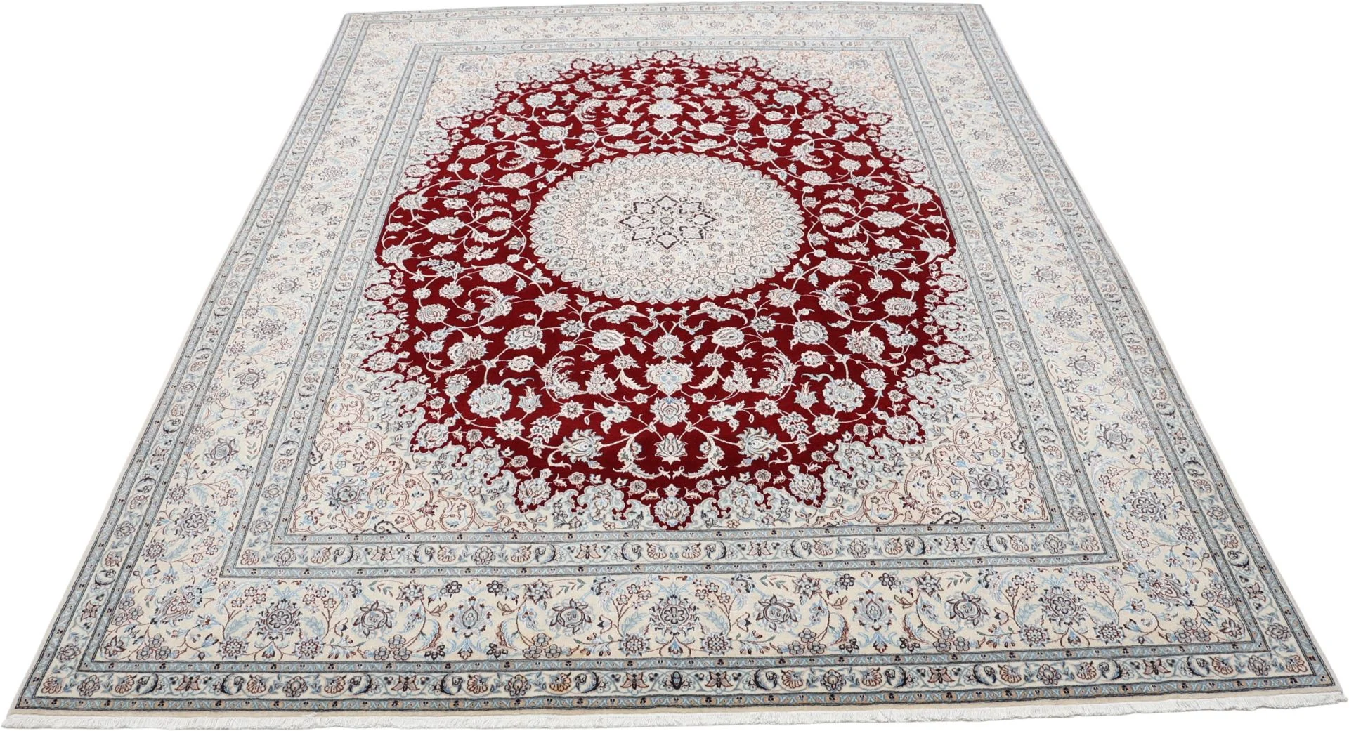 Nain Persian Rug 203 × 260 cm, Wool & Silk, hand-knotted