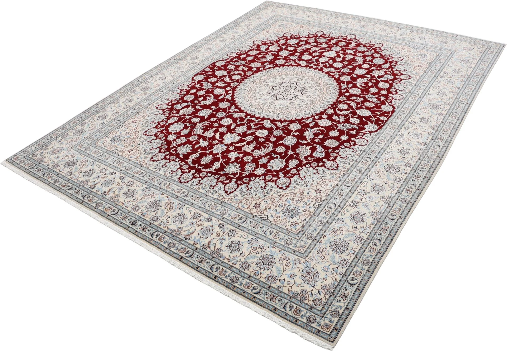 Nain Persian Rug 203 × 260 cm, Wool & Silk, hand-knotted