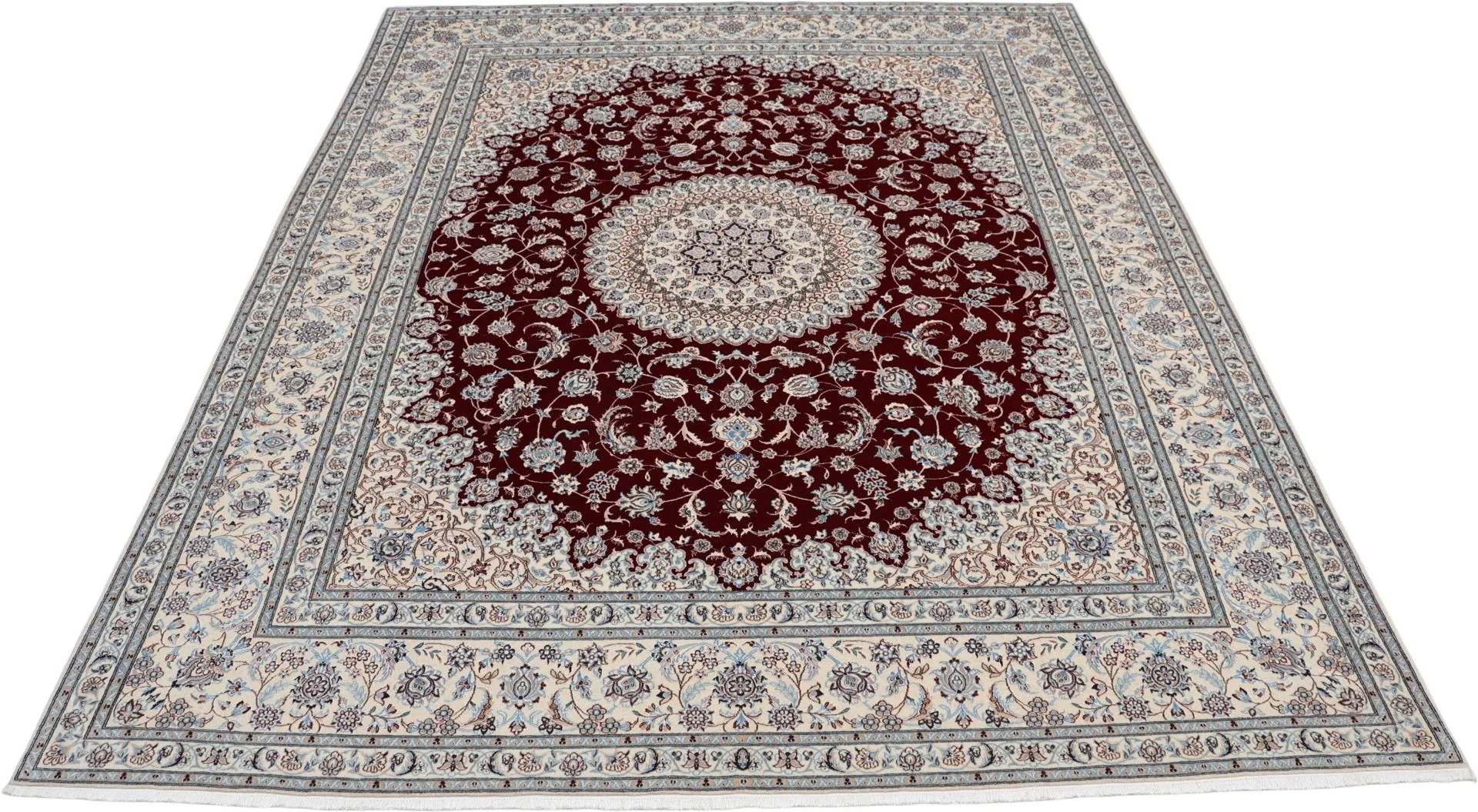 Nain Persian Rug 203 × 260 cm, Wool & Silk, hand-knotted