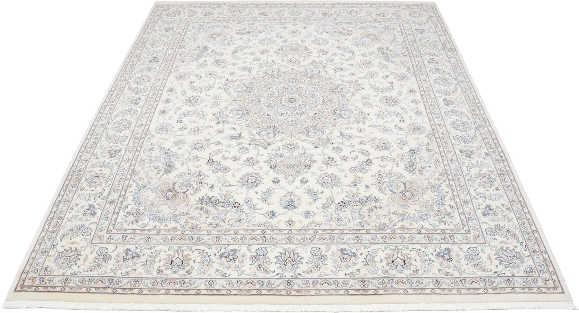 Hand-Knotted Wool Nain Persian Rug, 250 × 305 cm