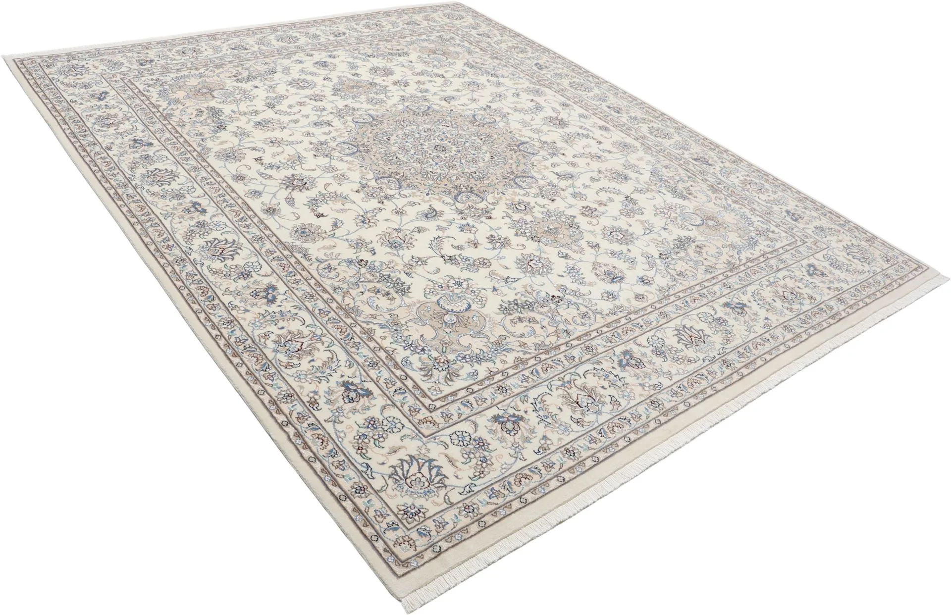 Hand-Knotted Wool Nain Persian Rug, 250 × 305 cm