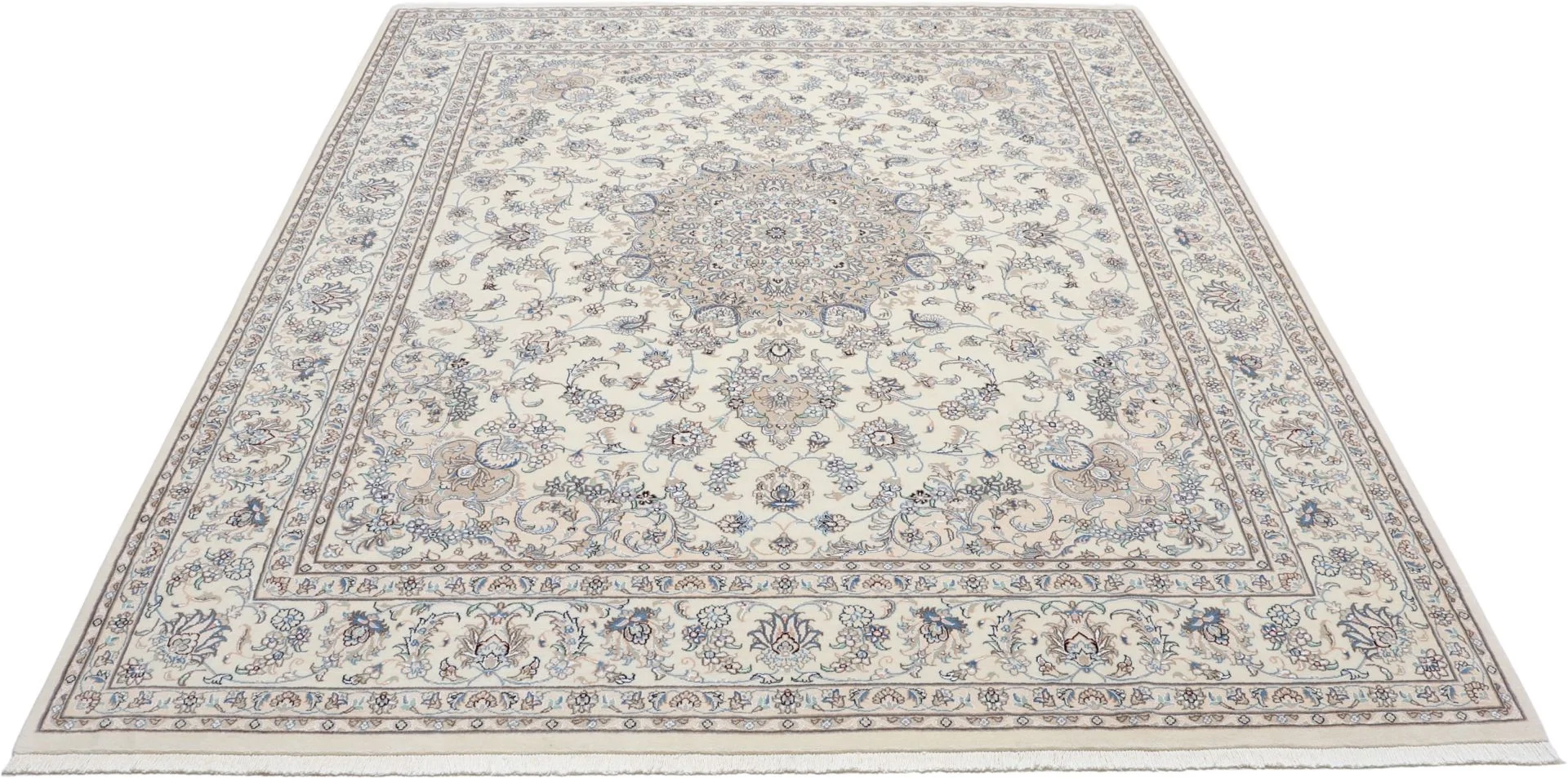 Hand-Knotted Wool Nain Persian Rug, 250 × 305 cm
