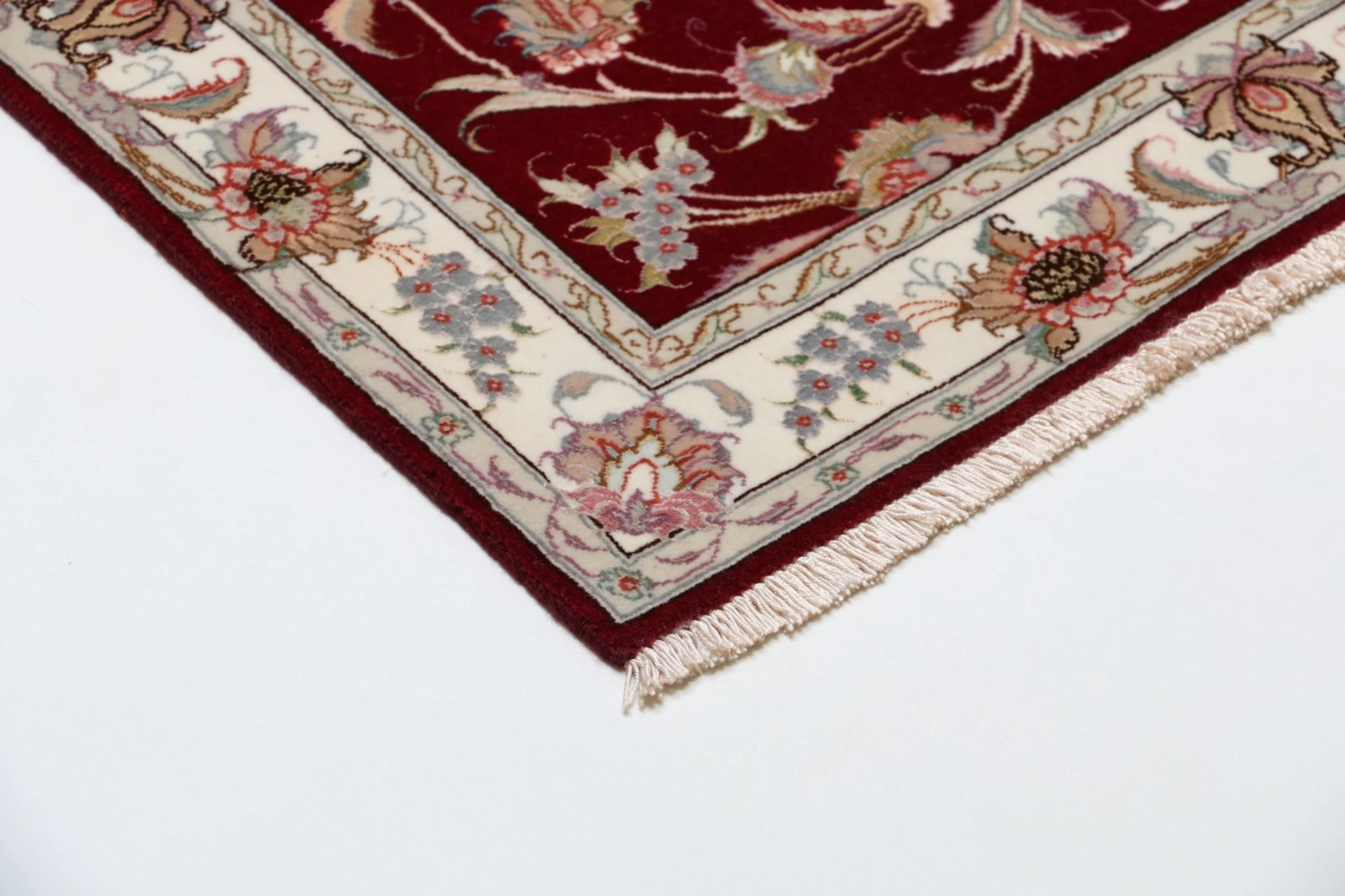 Hand-Knotted Wool & Silk Tabriz Persian Rug, 82 × 333 cm
