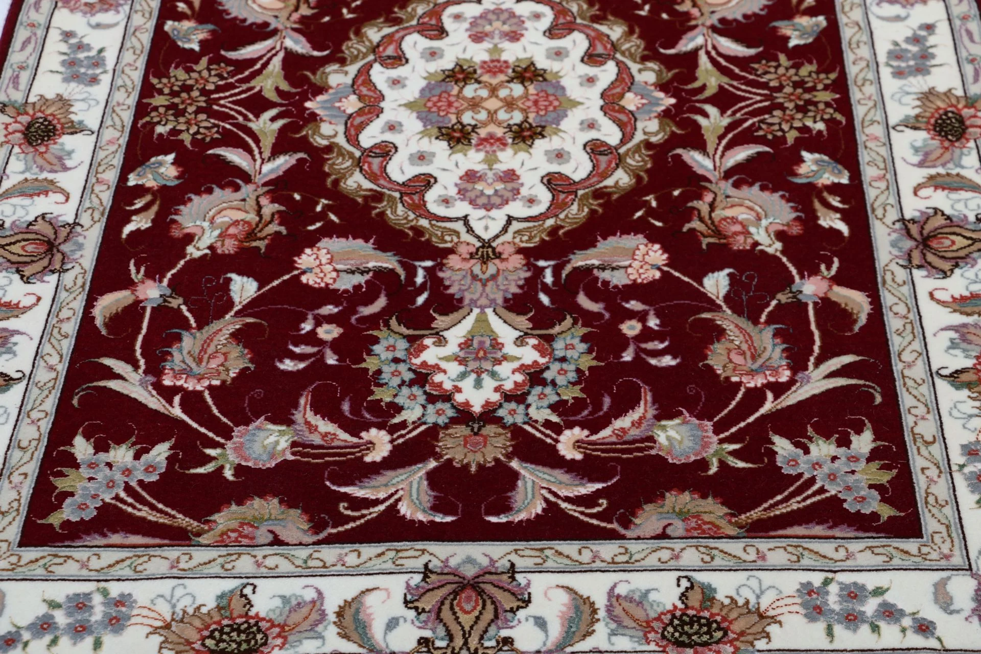 Hand-Knotted Wool & Silk Tabriz Persian Rug, 82 × 333 cm