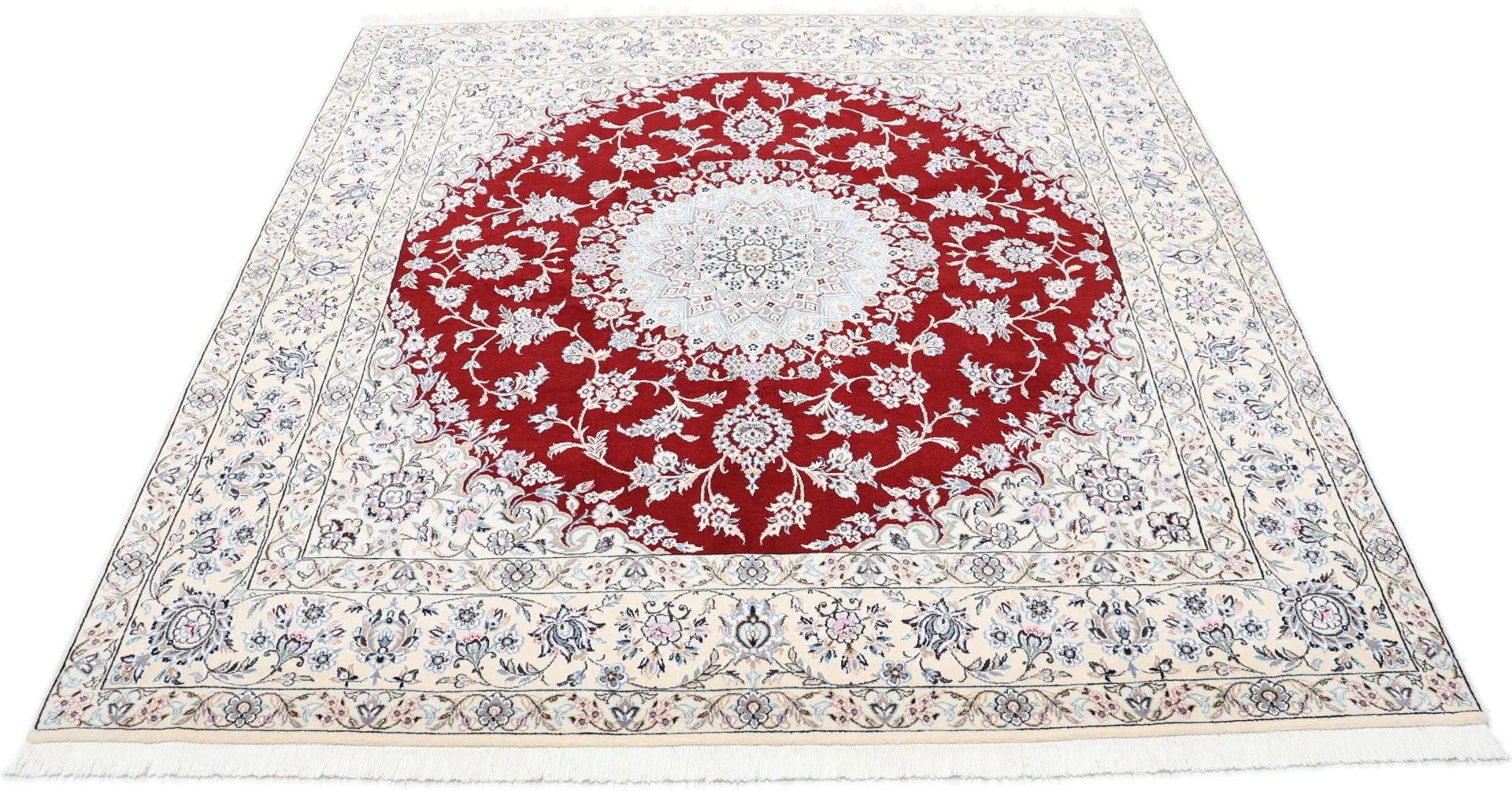 perserteppich-nain-200-x-210-cm-schurwolle-und-seide-handgeknupft-19 Nain Persian Rug 200 × 210 cm, Wool & Silk, hand-knotted