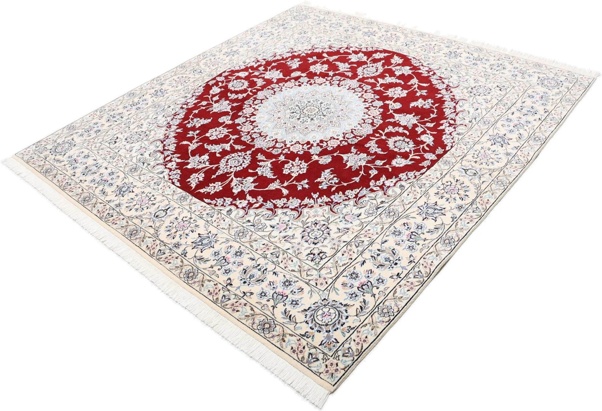 perserteppich-nain-200-x-210-cm-schurwolle-und-seide-handgeknupft-23 Nain Persian Rug 200 × 210 cm, Wool & Silk, hand-knotted