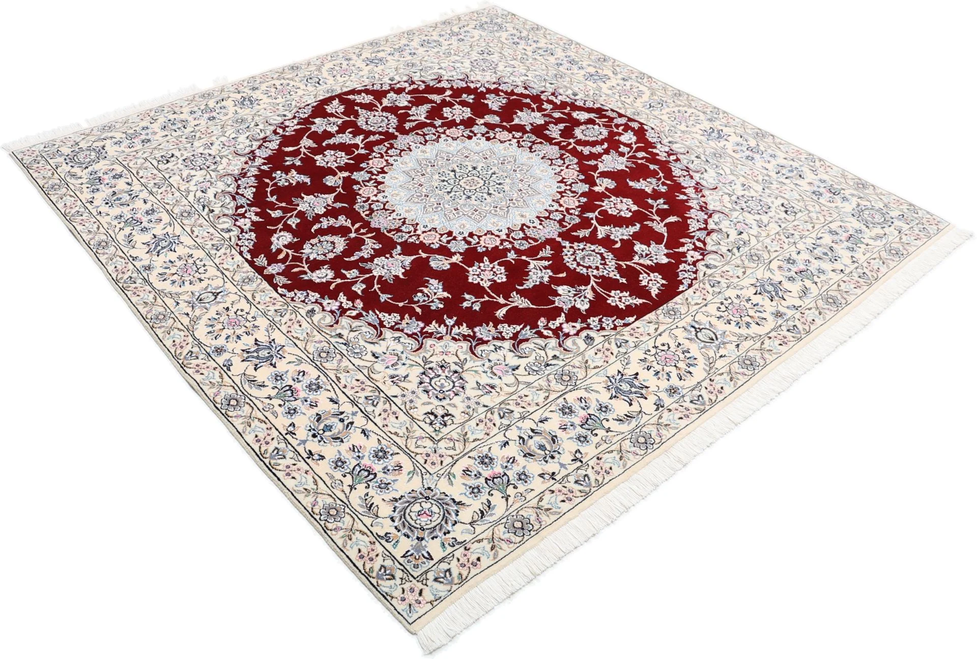 perserteppich-nain-200-x-210-cm-schurwolle-und-seide-handgeknupft-26 Nain Persian Rug 200 × 210 cm, Wool & Silk, hand-knotted