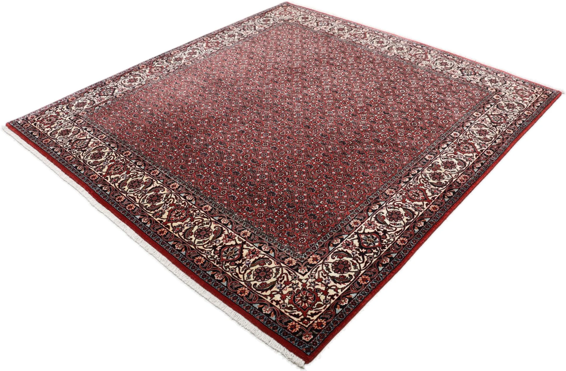 perserteppich-bidjar-204-x-212-cm-schurwolle-seide-handgeknupft-17 Hand-Knotted Wool & Silk Bijar Persian Rug, 204 × 212 cm