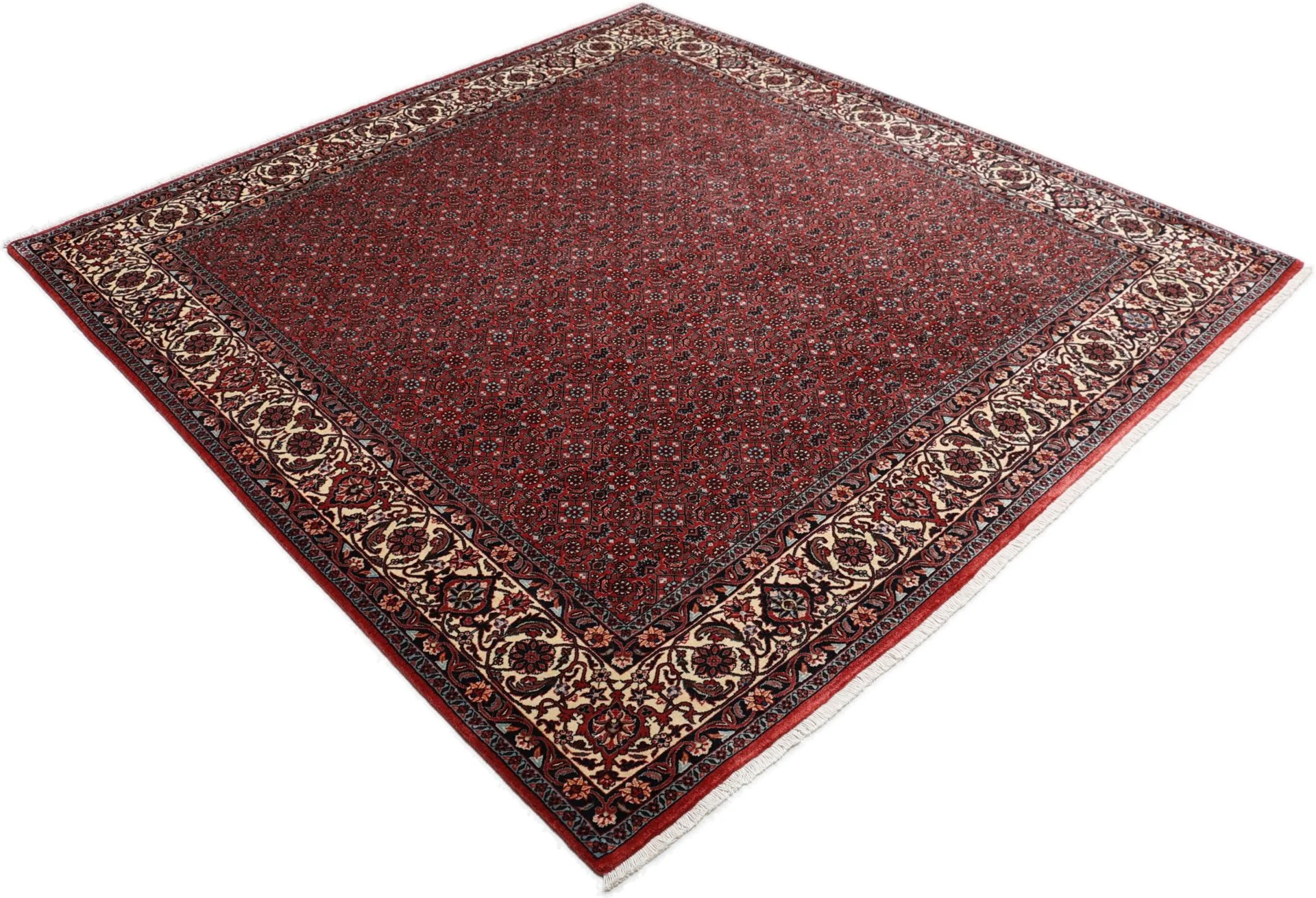 perserteppich-bidjar-204-x-212-cm-schurwolle-seide-handgeknupft-19 Hand-Knotted Wool & Silk Bijar Persian Rug, 204 × 212 cm