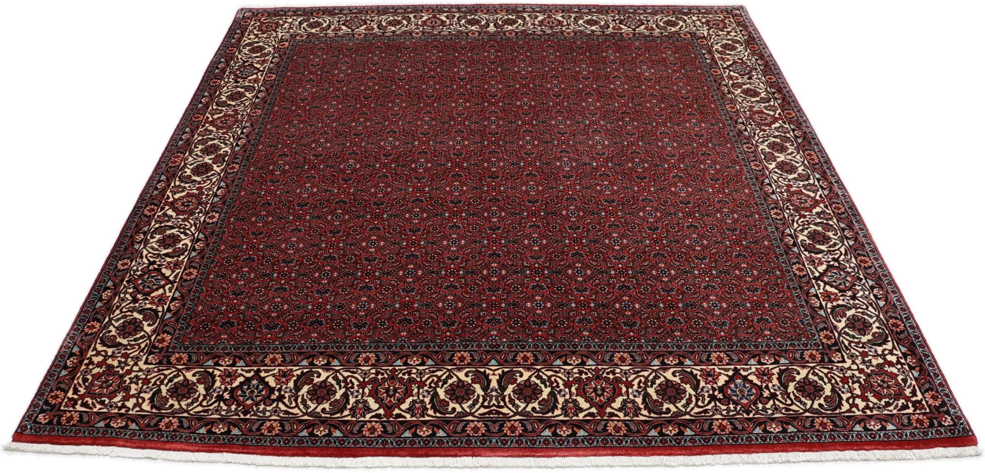perserteppich-bidjar-204-x-212-cm-schurwolle-seide-handgeknupft-23 Hand-Knotted Wool & Silk Bijar Persian Rug, 204 × 212 cm