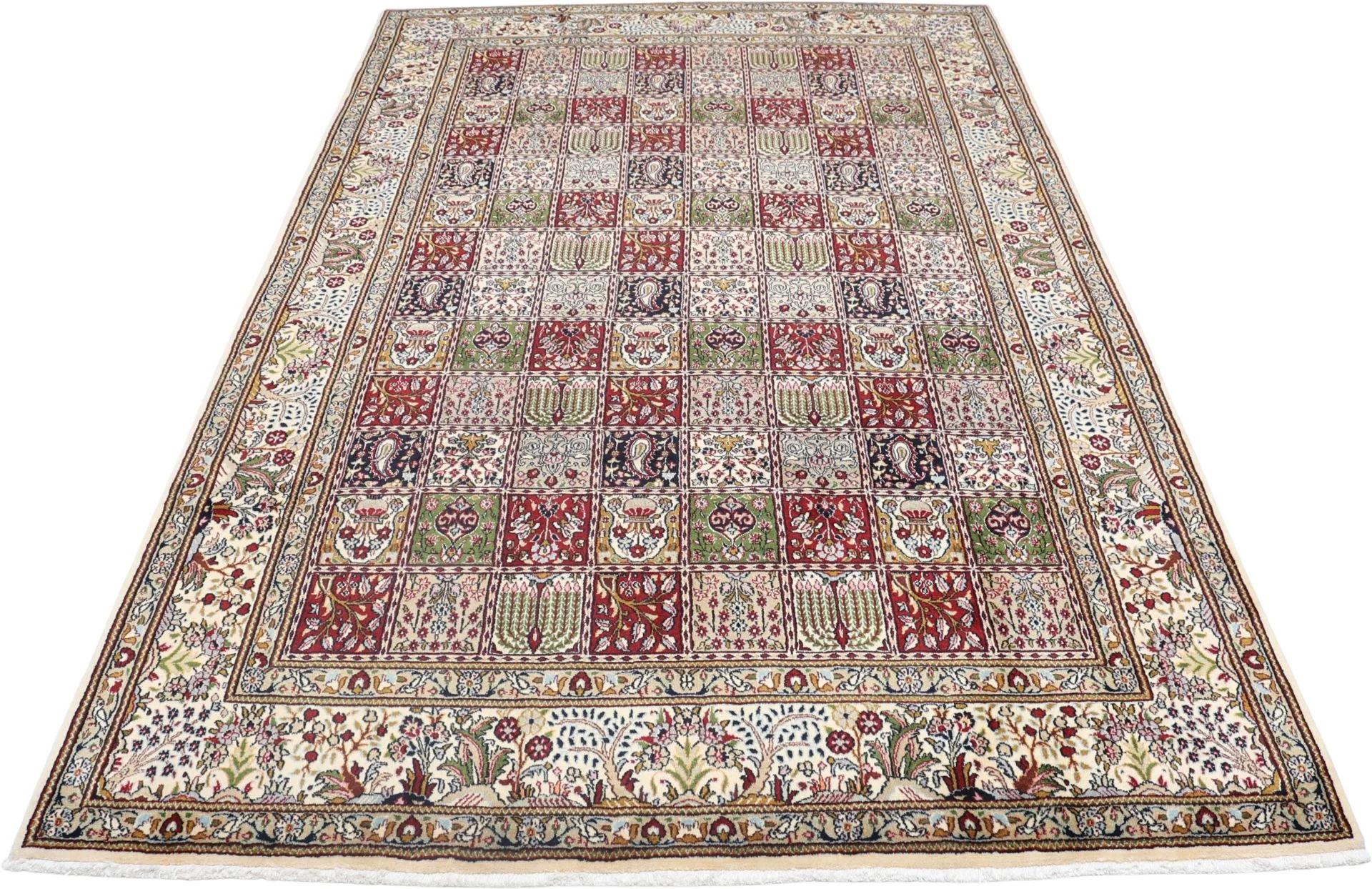 Hand-Knotted Wool Moud Persian Rug, 197 × 306 cm