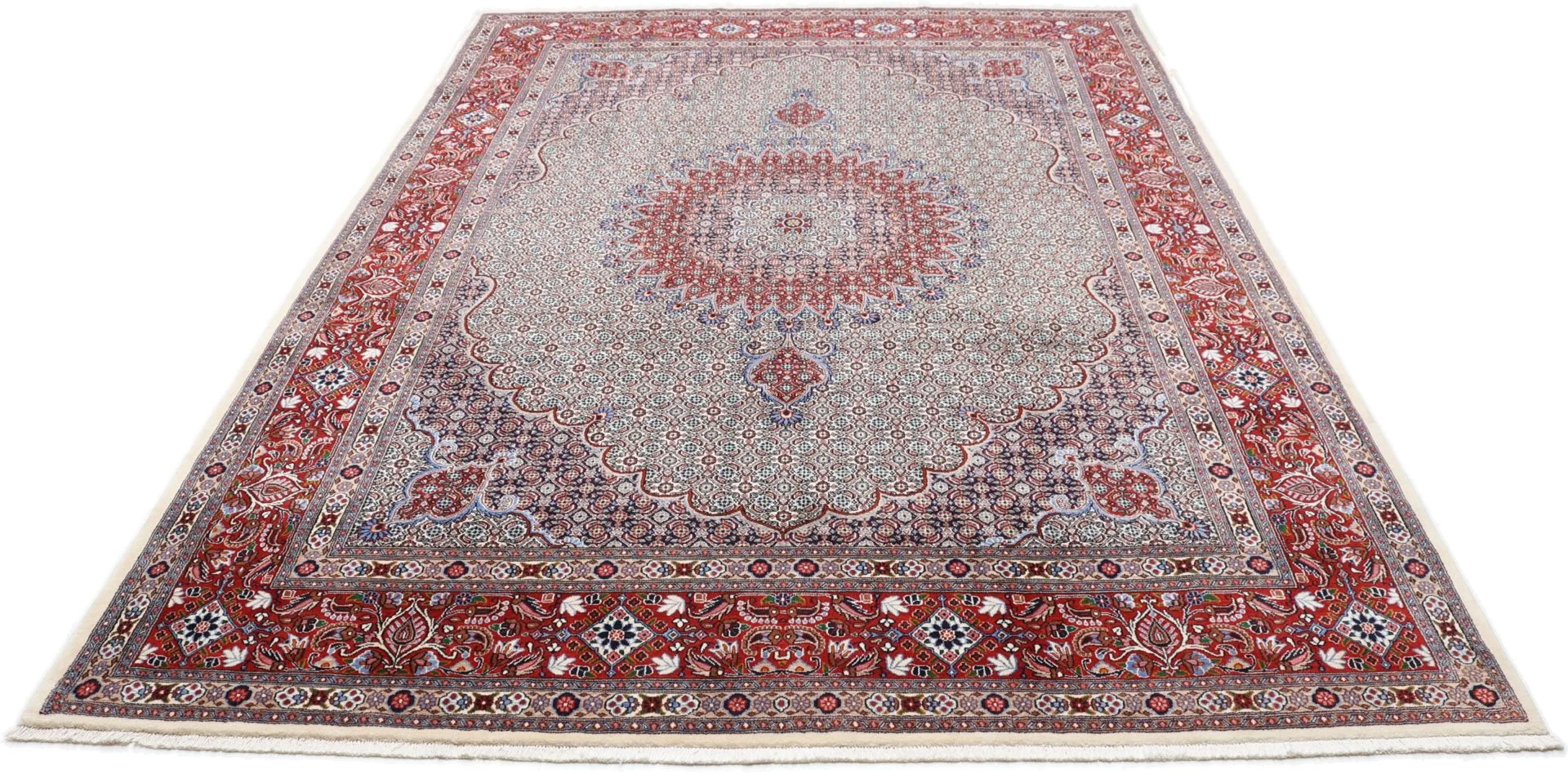Hand-Knotted Wool Moud Persian Rug, 247 × 355 cm