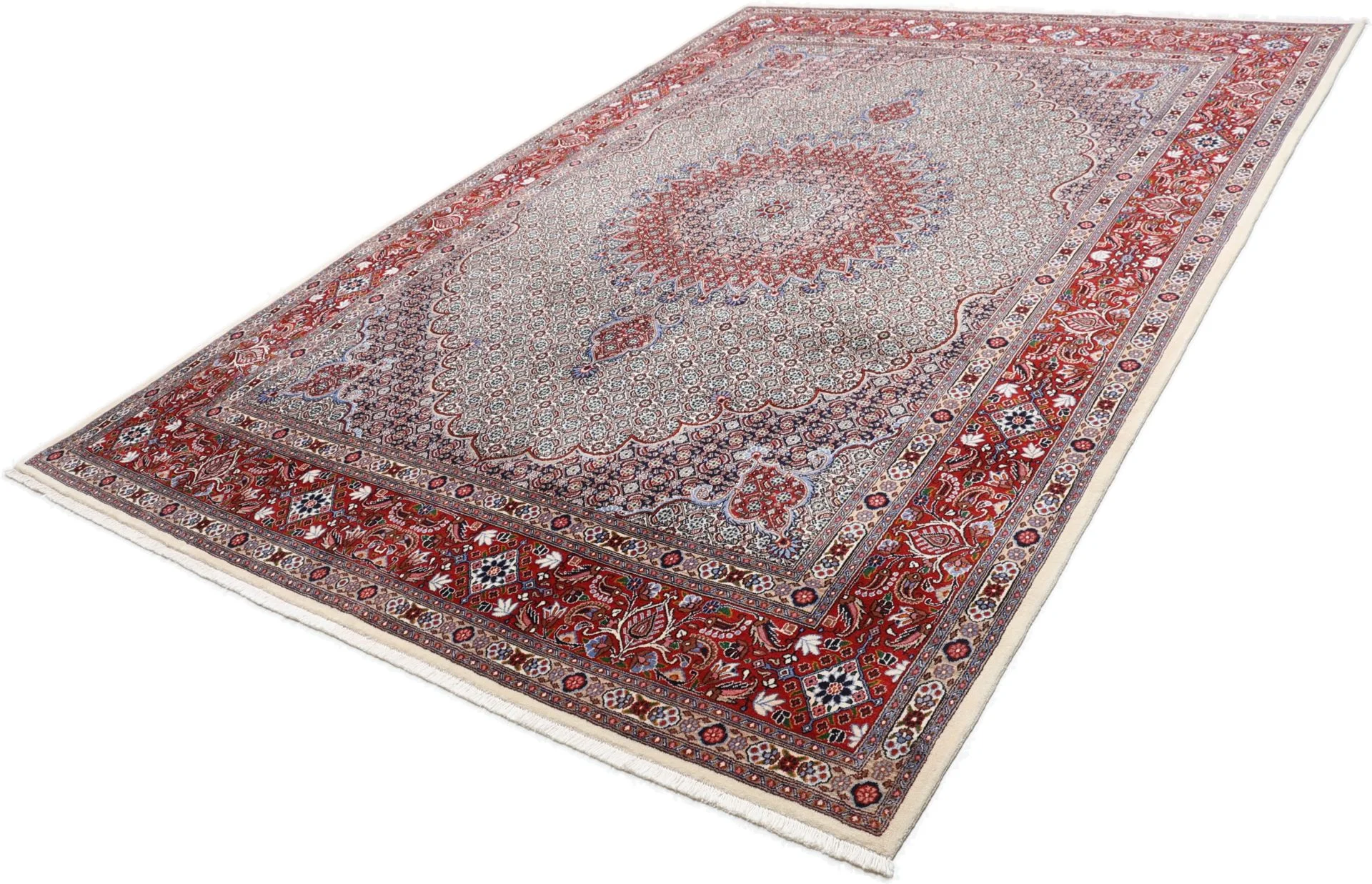 Hand-Knotted Wool Moud Persian Rug, 247 × 355 cm