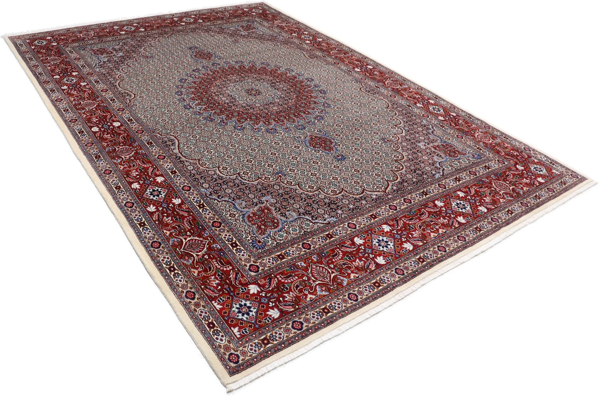 Hand-Knotted Wool Moud Persian Rug, 247 × 355 cm