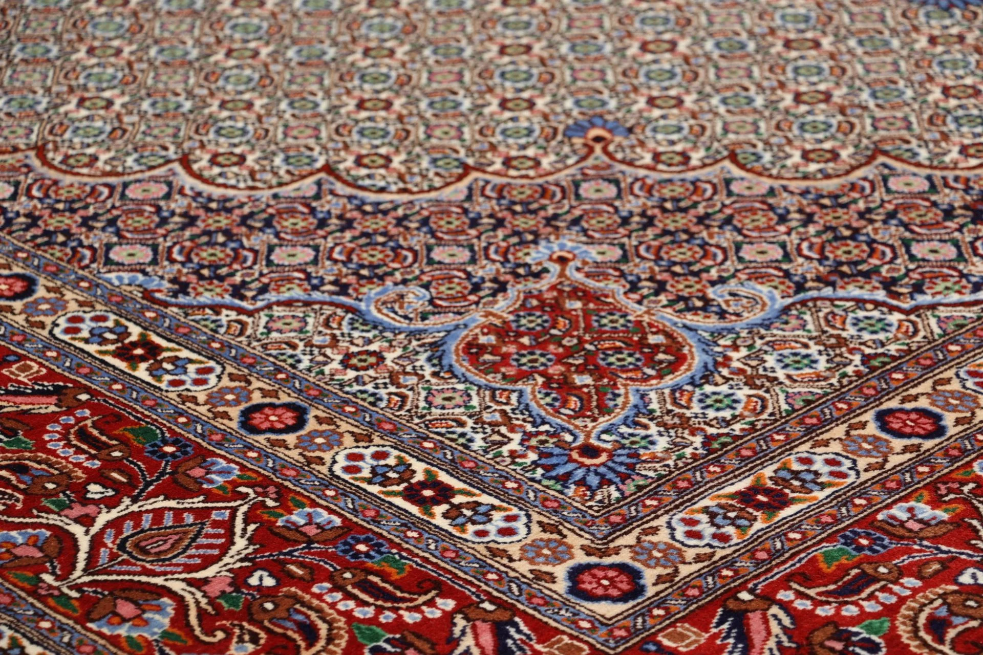 Hand-Knotted Wool Moud Persian Rug, 247 × 355 cm