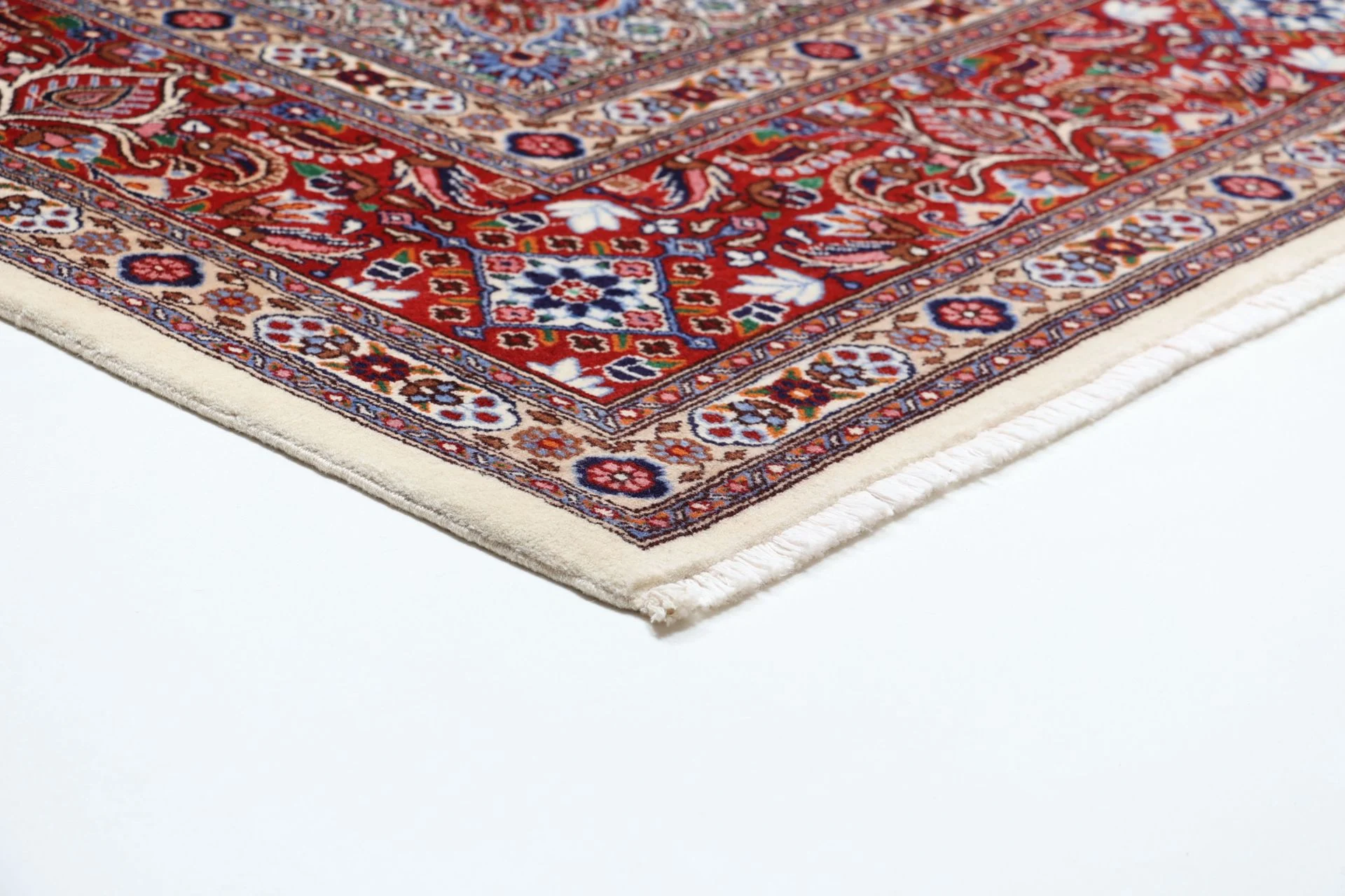 Hand-Knotted Wool Moud Persian Rug, 247 × 355 cm